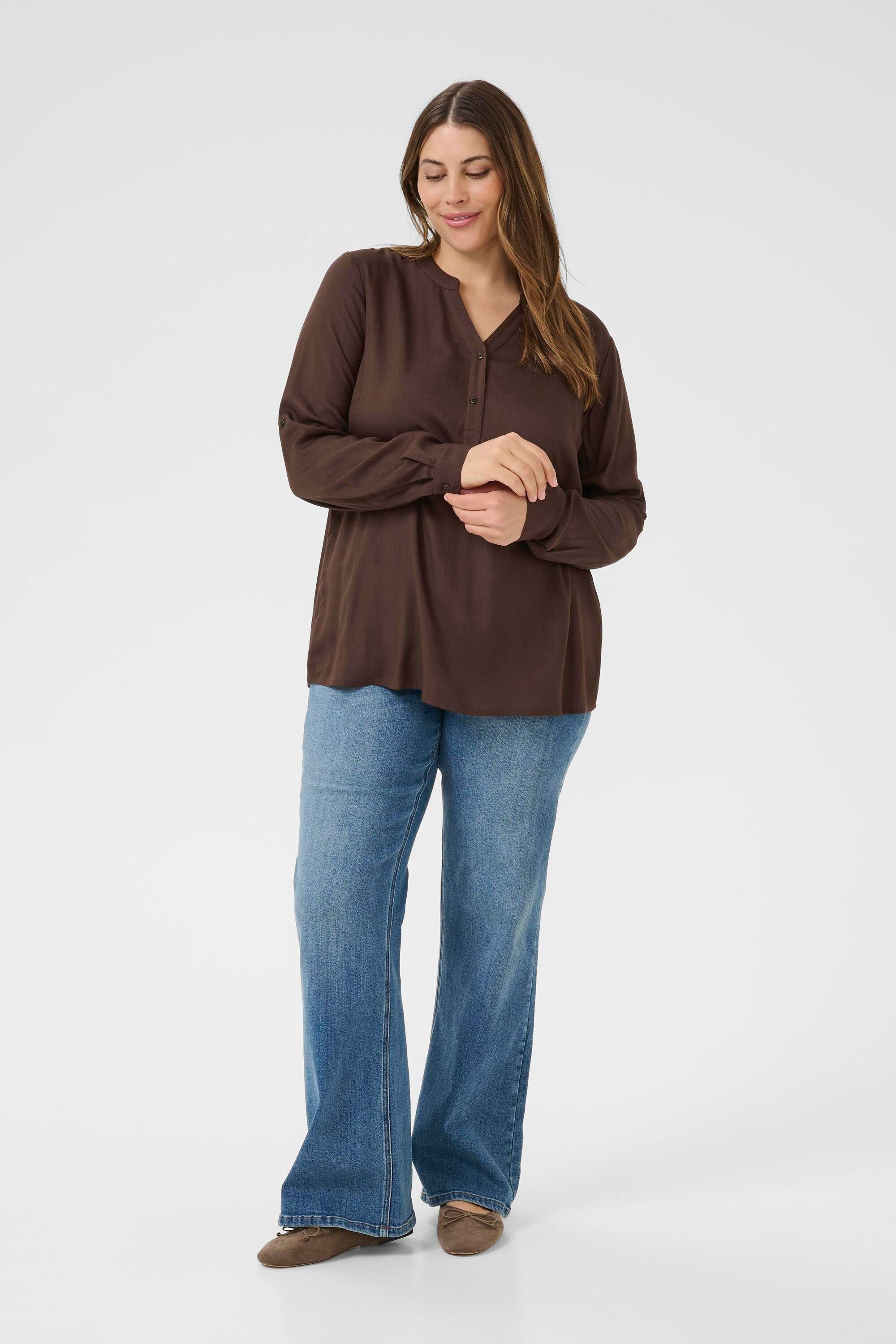 KAFFE Curve Langarmbluse Langarm-Bluse KCsida Große Größen günstig online kaufen