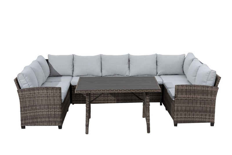 MANDALIKA Garden Gartenlounge-Set XXL Dining Lounge Set Macina / U-Lounge