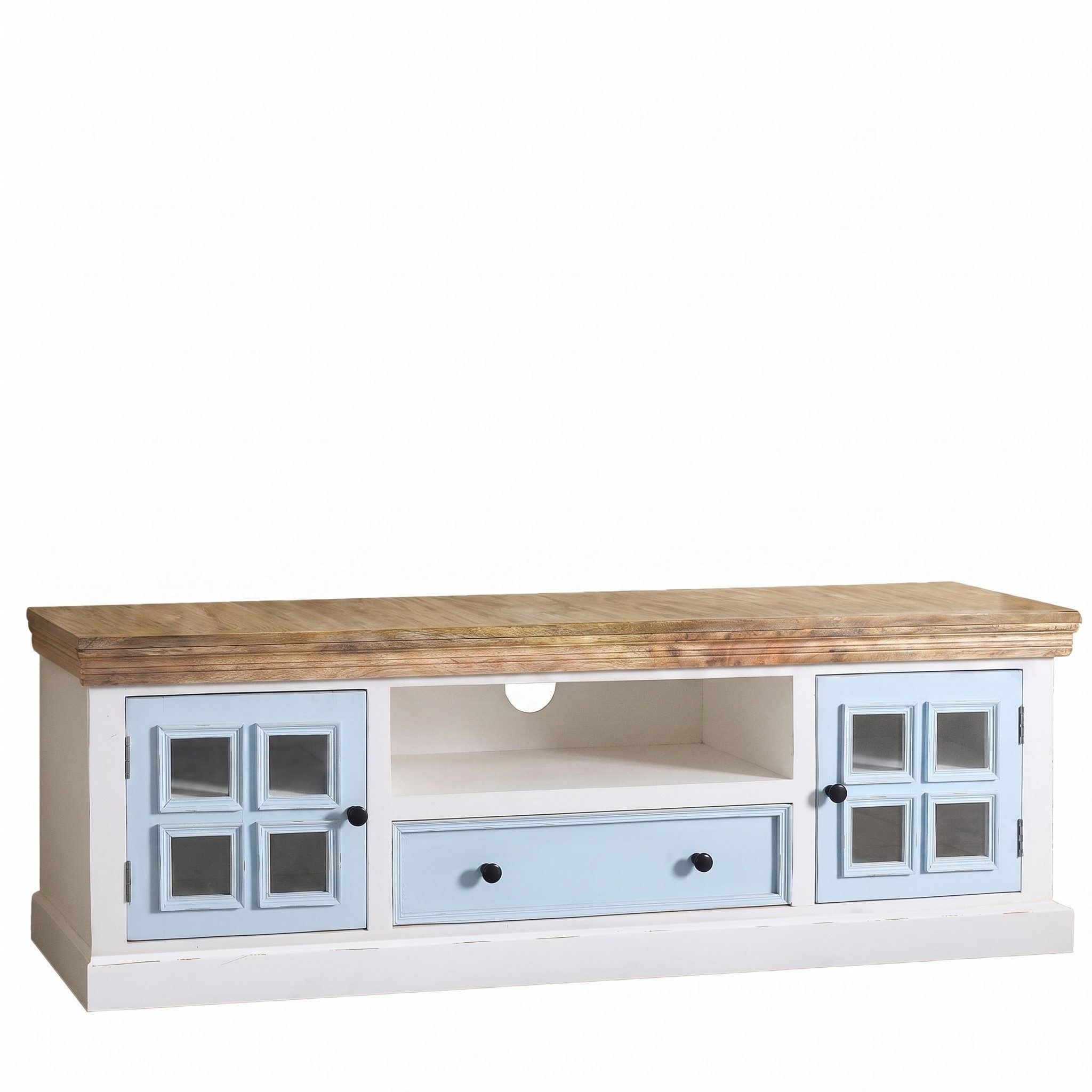 WOLF MÖBEL Sideboard (178 x 38 x 60), SIENA Lowboard mit 2 Türen & 1 Schublade weiß/mana
