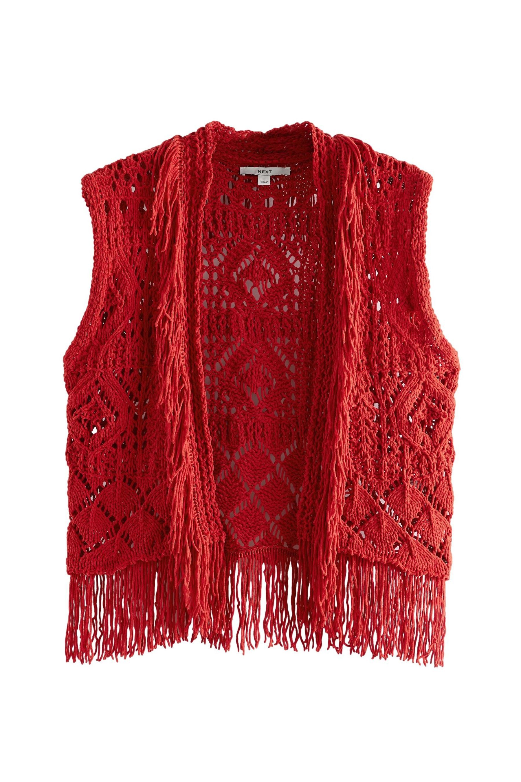 Next Strickweste Grobmaschige Strickweste mit Fransen günstig online kaufen