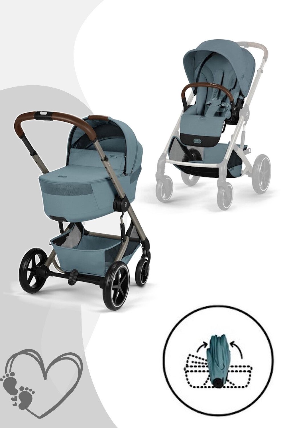 Cybex Kombi-Kinderwagen Balios S Lux Kinderwagen inkl. Babywanne