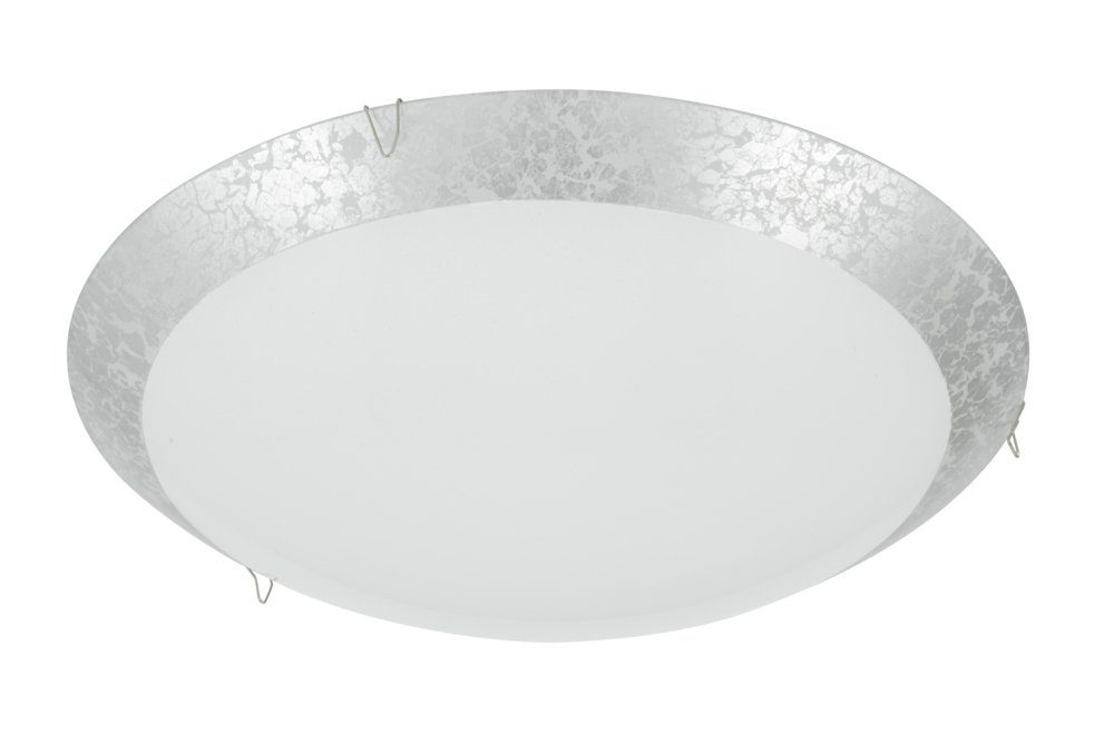 Briloner Leuchten Aufbauleuchte Deckenleuchte LED 8,4W Silber Glas 900lm 4000K Rund Ø30cm Höhe 9,5cm