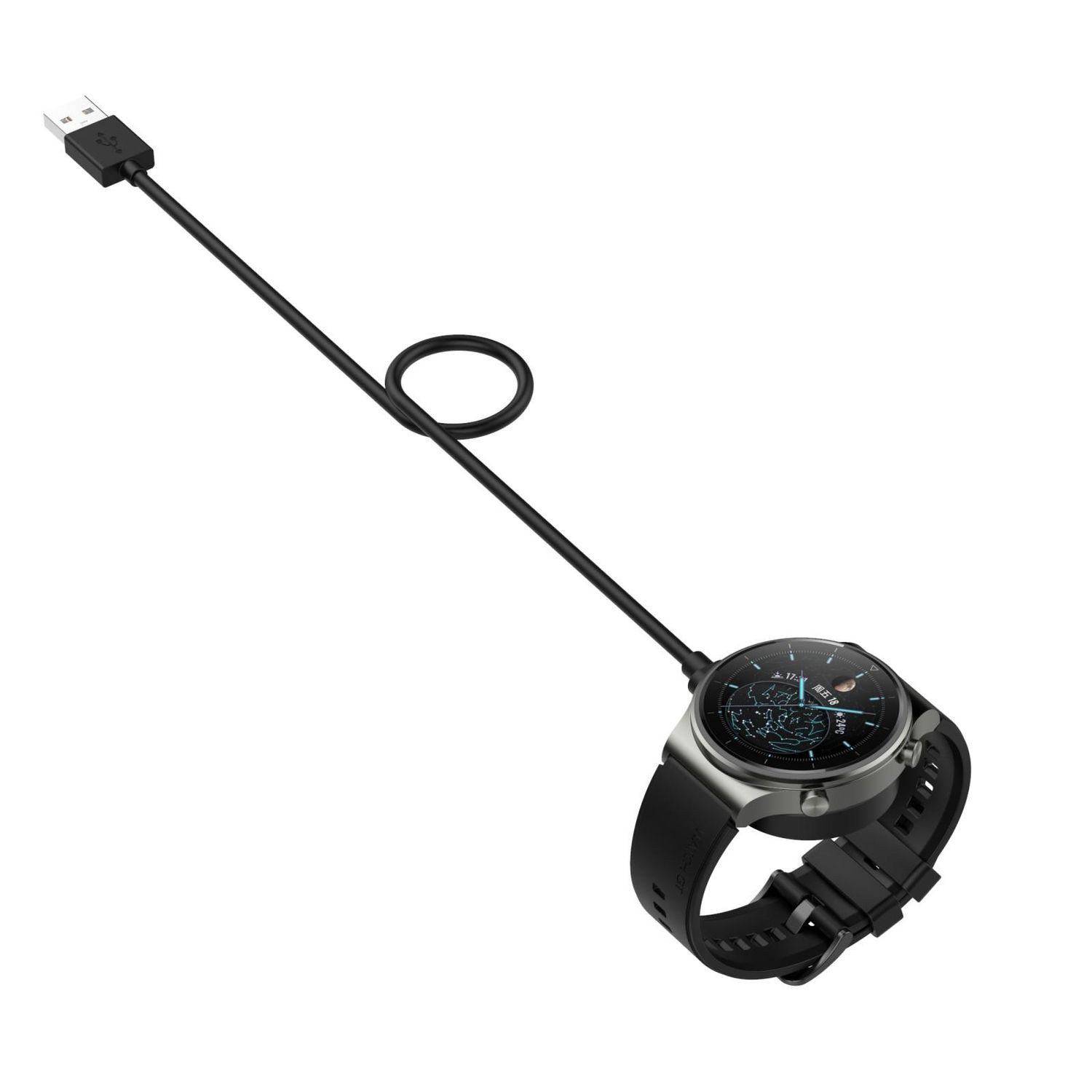 Wigento Für Huawei Watch D2 USB Split Interface Watch Ladekabel 1 Meter Weiß Stromadapter