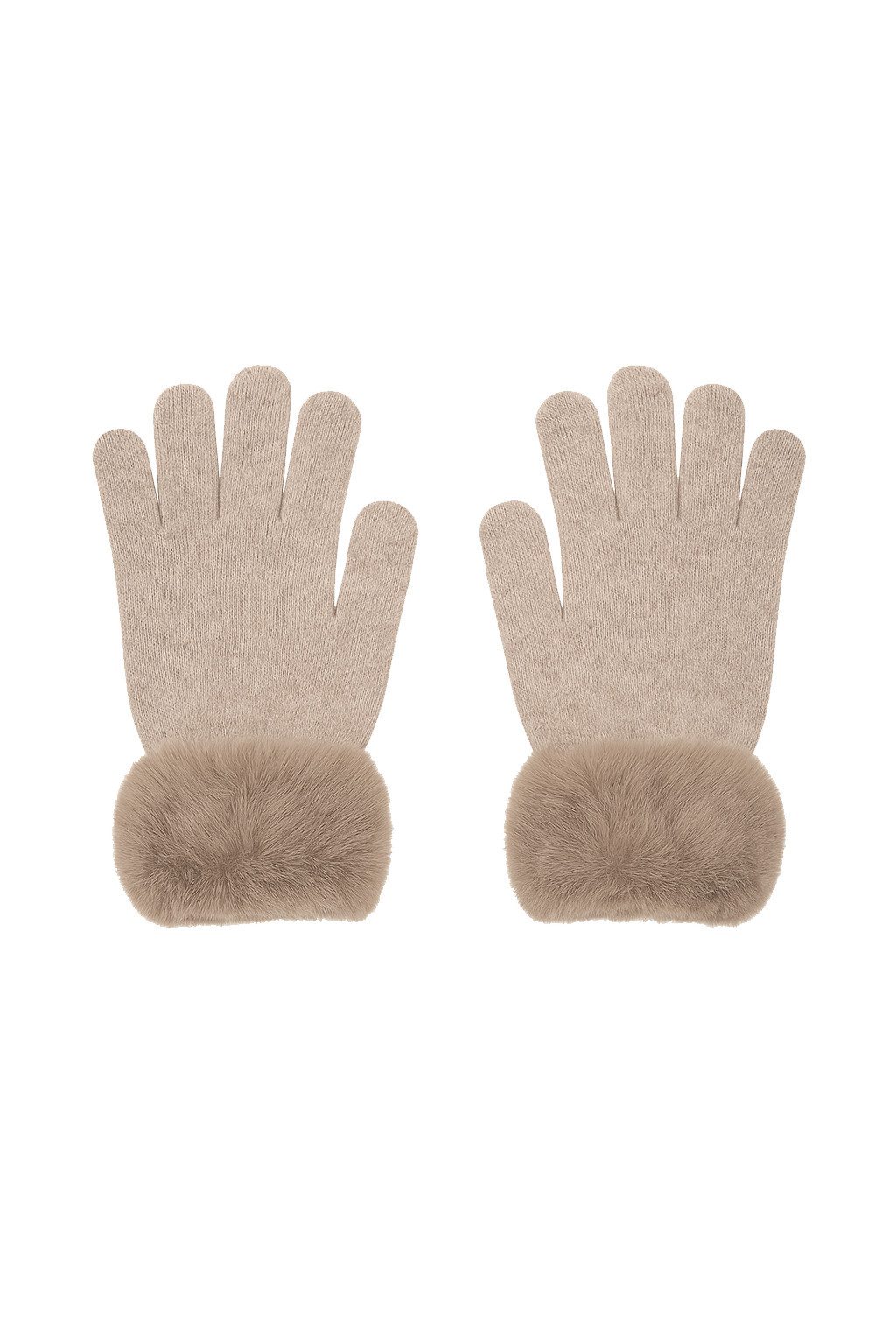 Faera Baumwollhandschuhe Weicher Materialmix für warme Hände für Damen (1-St., modisch) Wolle Normal Fit Einfarbig elastisch Ohne Verschluss
