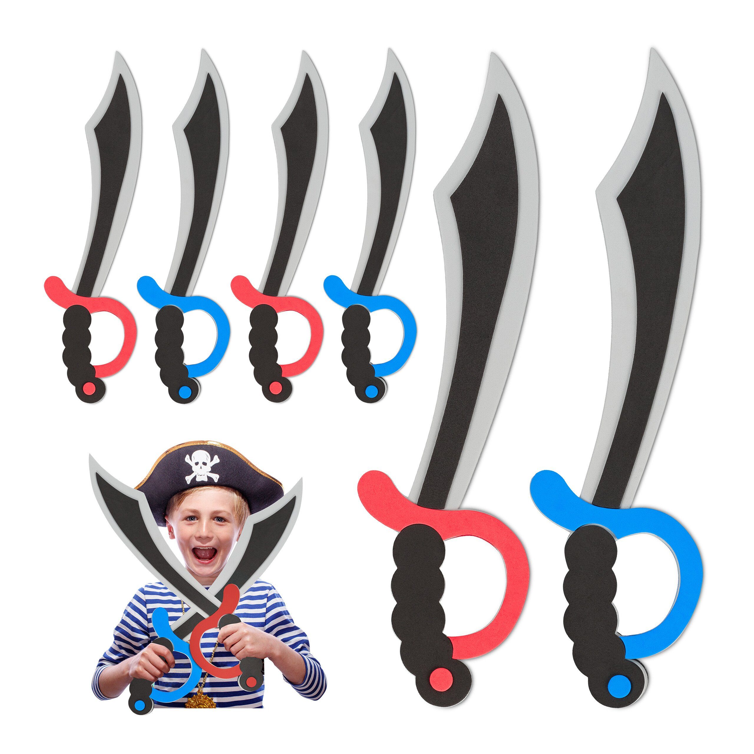 Piraten-Kostüm Piratensäbel Schaumstoff 8er Set