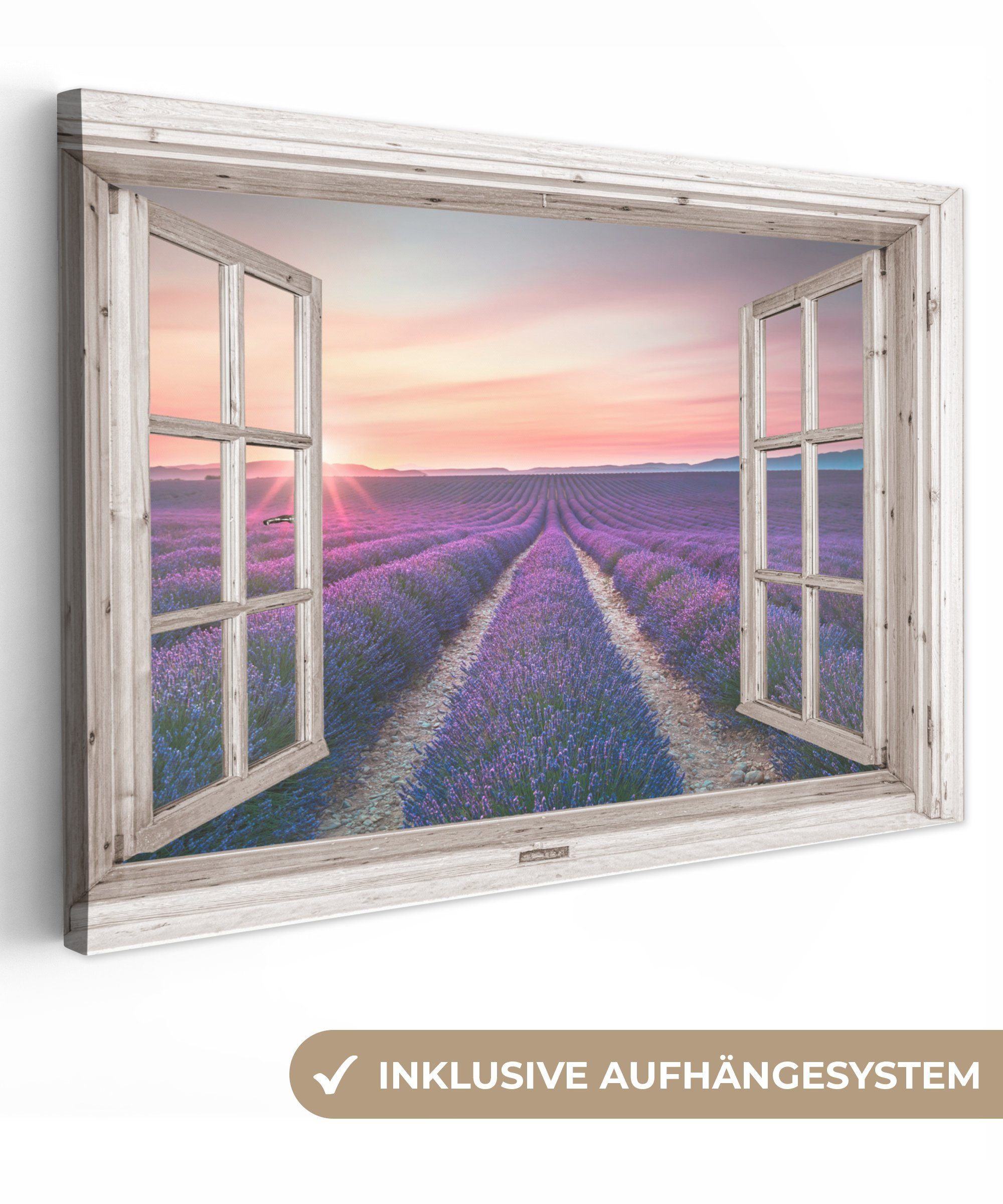 OneMillionCanvasses® Leinwandbild Fensterblick - Fenster - günstig online kaufen