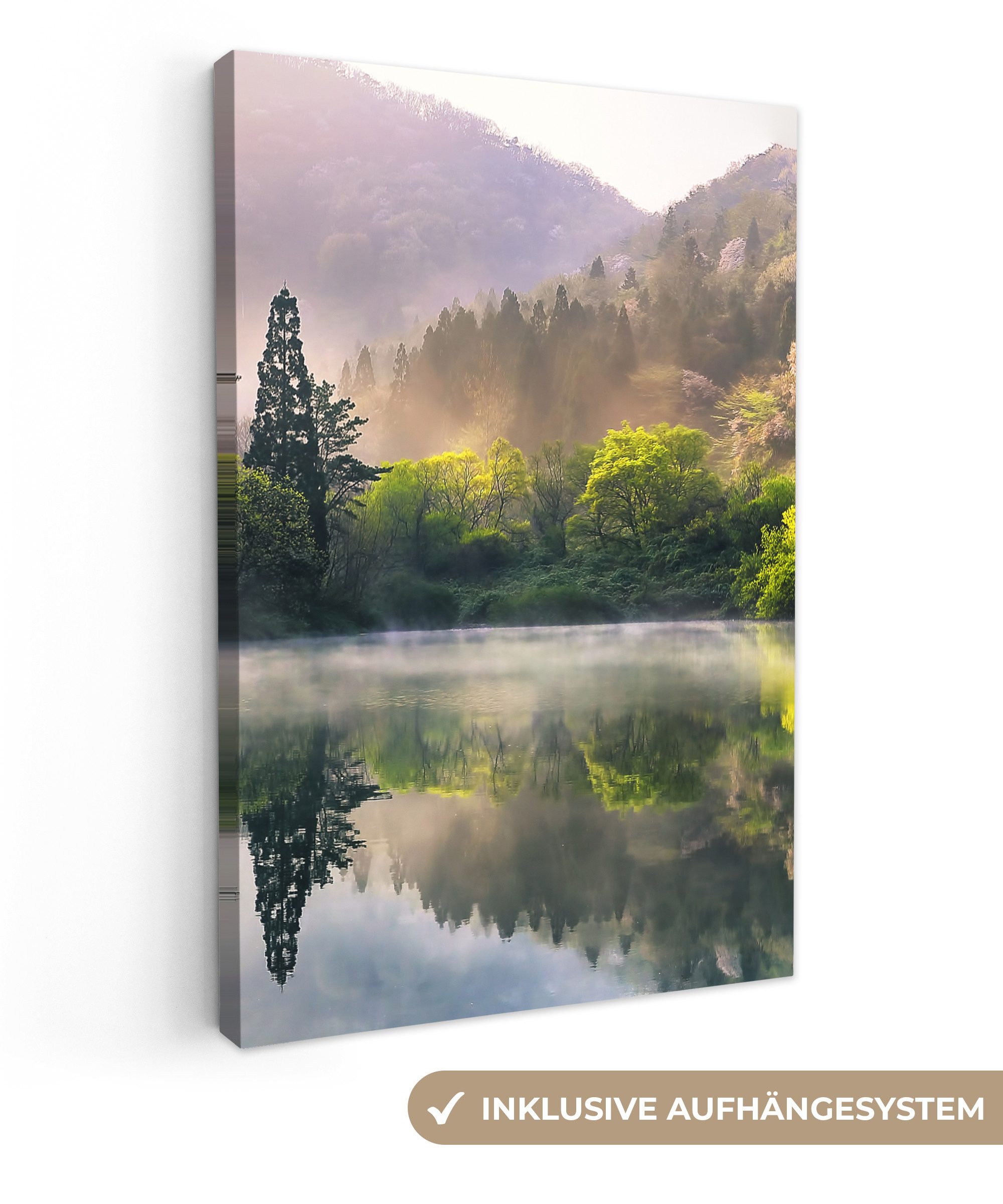 OneMillionCanvasses® Leinwandbild Natur - Bäume - Berge - See - Wasser, Fot günstig online kaufen
