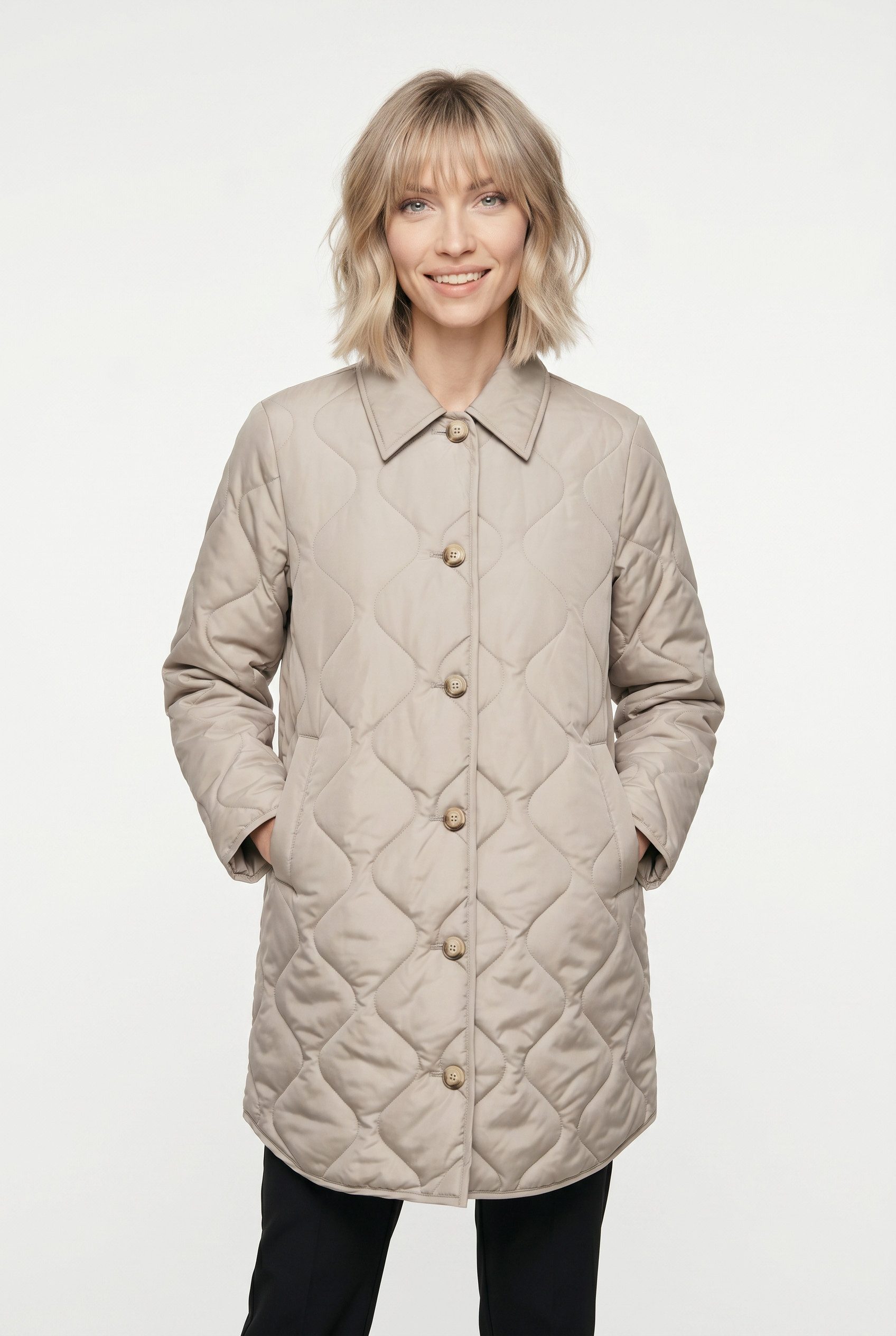Vero Moda Steppmantel VMMILLIE COAT NOOS mit Knopfleiste