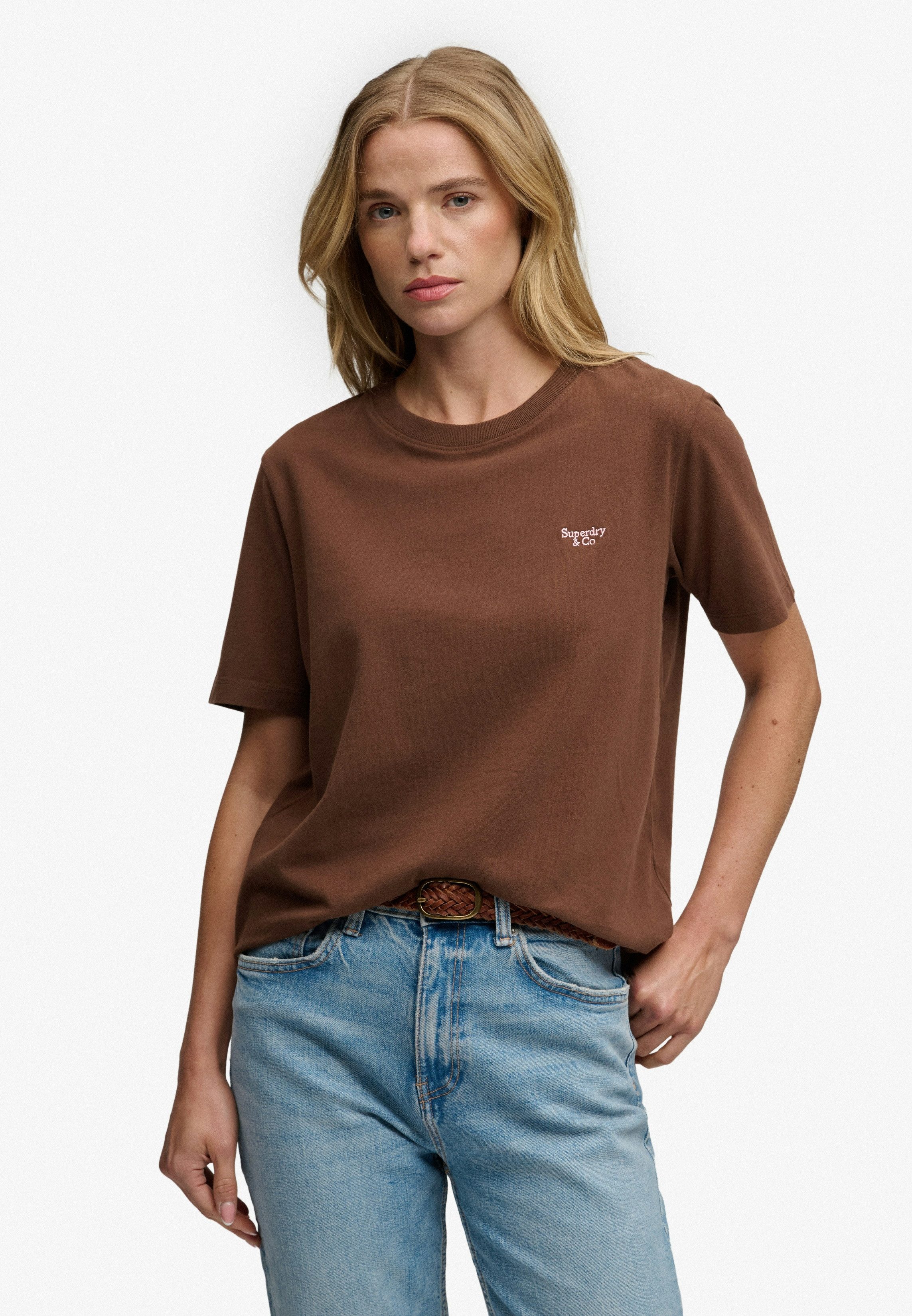 Superdry T-Shirt SIGNATURE EMB TEE Baumwolle, relaxed fit
