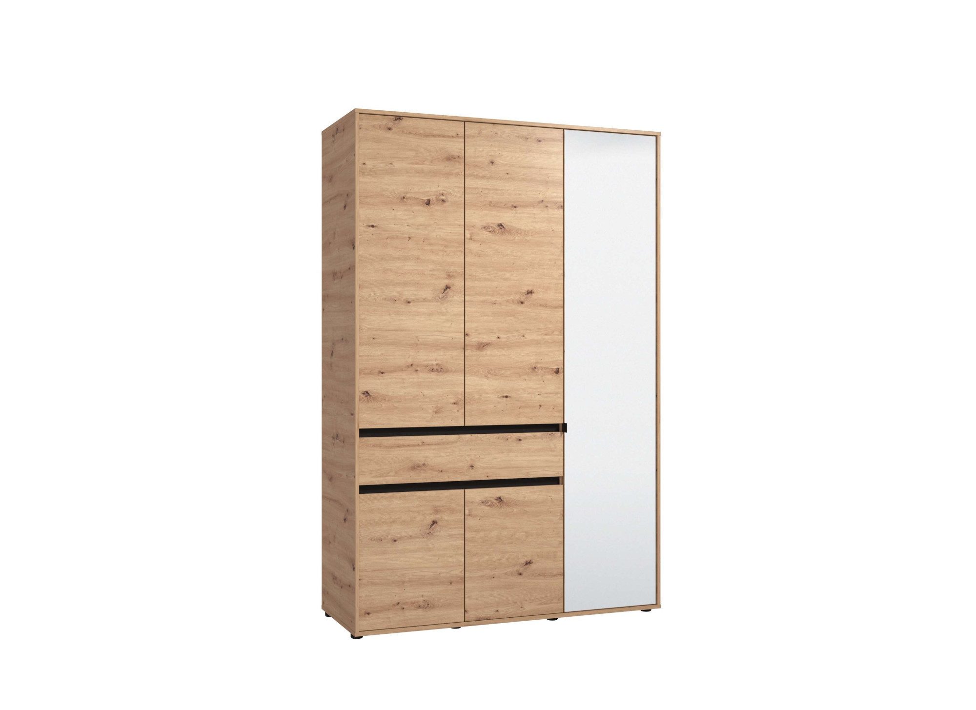 Home affaire Kleiderschrank Corbett, grifflose Optik, FSC-zertifziert, Made in Europe (138 oder 182,5cm breit, 211cm hoch und 54,5cm tief) mit Spiegel, 1 Schublade und Innenausstattung