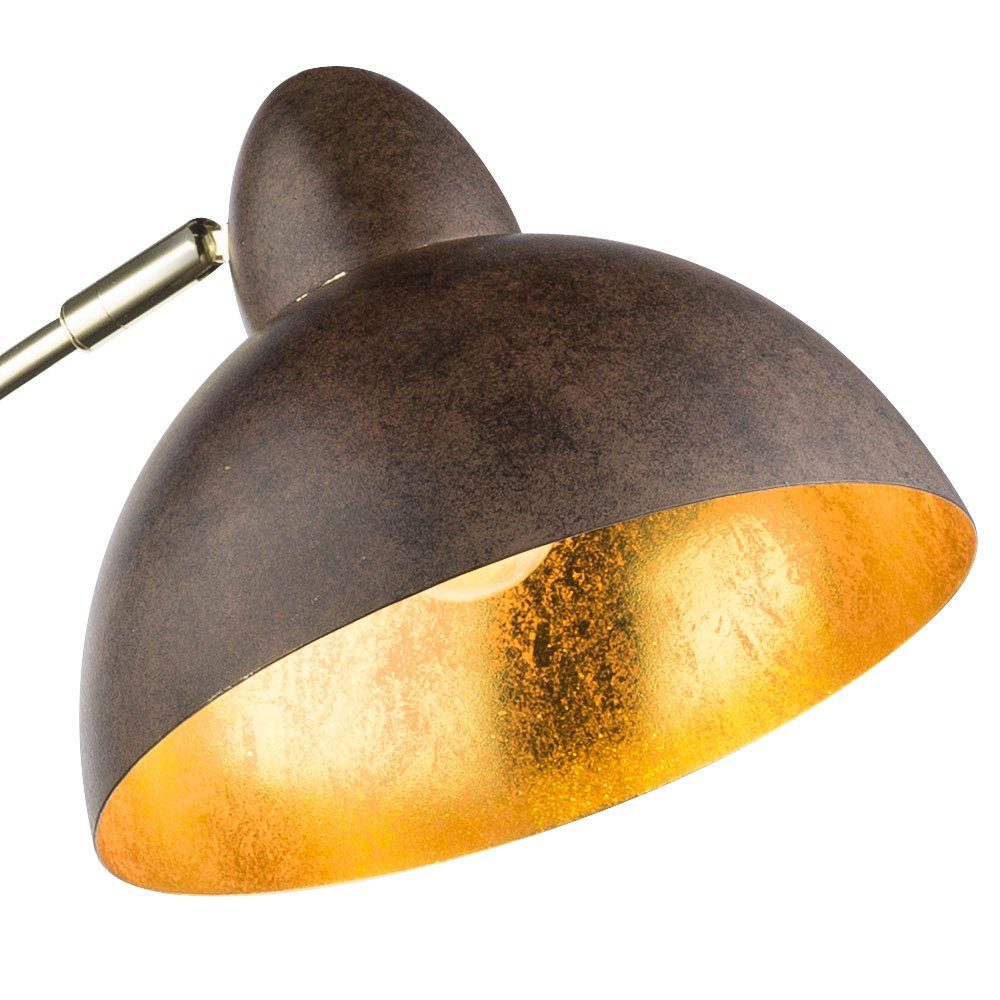 Retro Wohnzimmerleuchte LED Warmweiß, rostfarben etc-shop stehend Stehlampe Stehlampe, Leuchtmittel gold Stehleuchte inklusive,