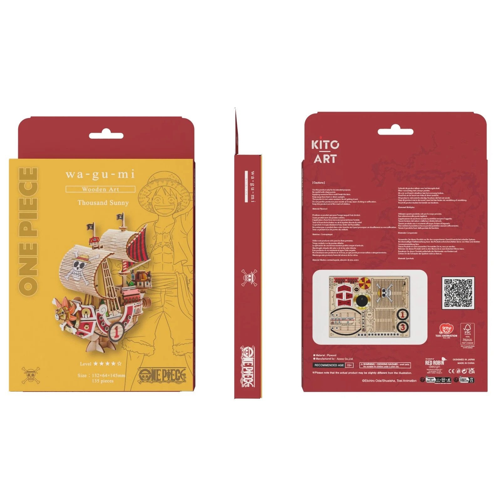 One Piece Modellbausatz One Piece Thousand Sunny Holzmodell-Bausatz – 135 Teile Wood Model Kit