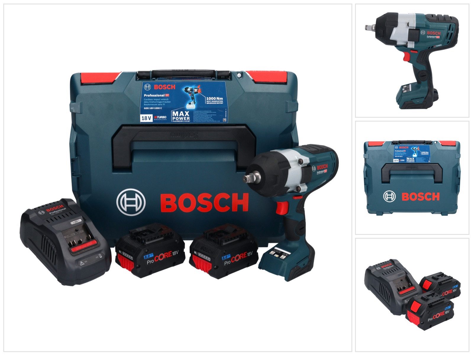Bosch Professional Akku-Schlagschrauber GDS 18V-1000 C Professional Akku Drehschlagschrauber 18 V 1000 Nm BIT