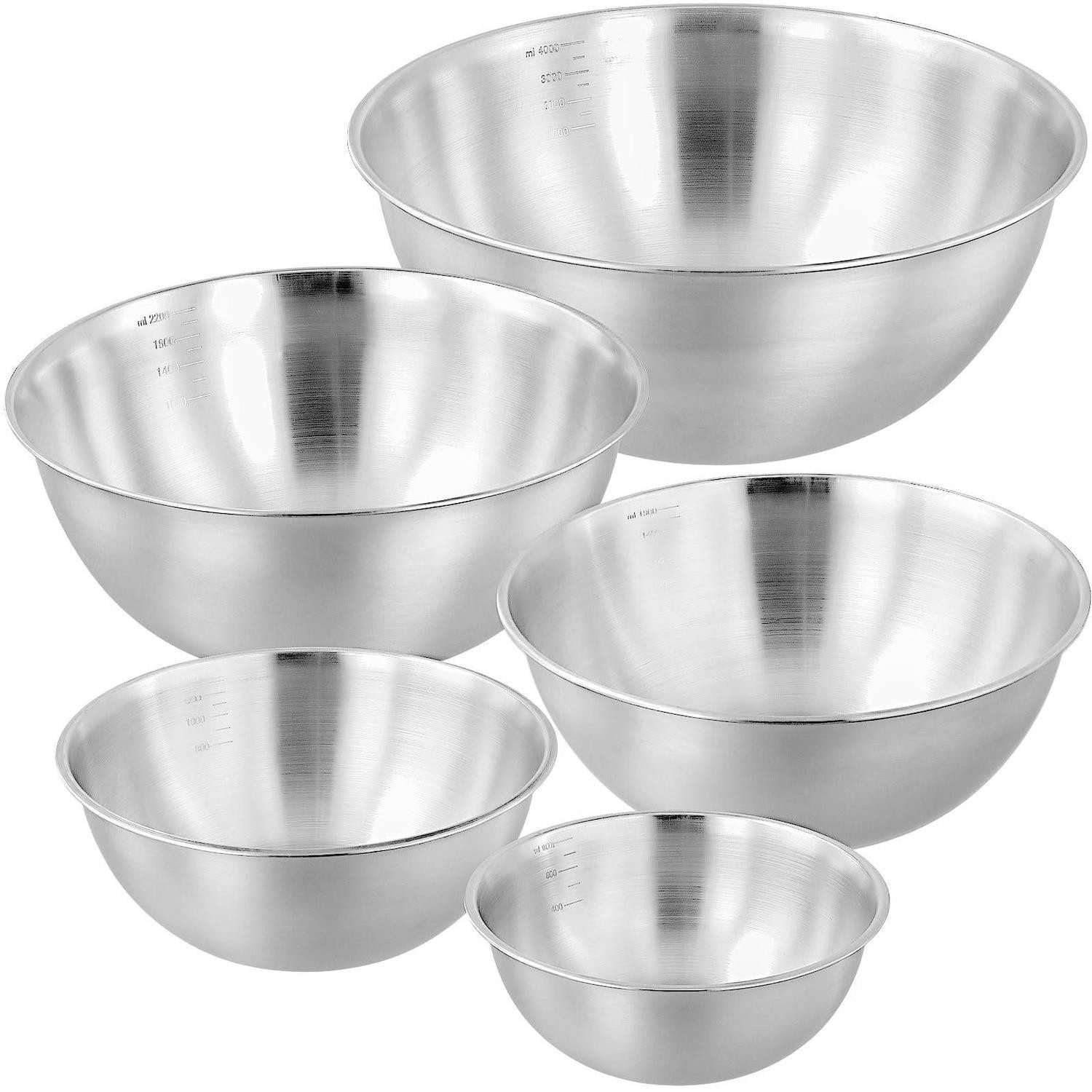 LuxusKollektion Rührschüssel Edelstahl Schüssel Set 5er Grösse, Metall