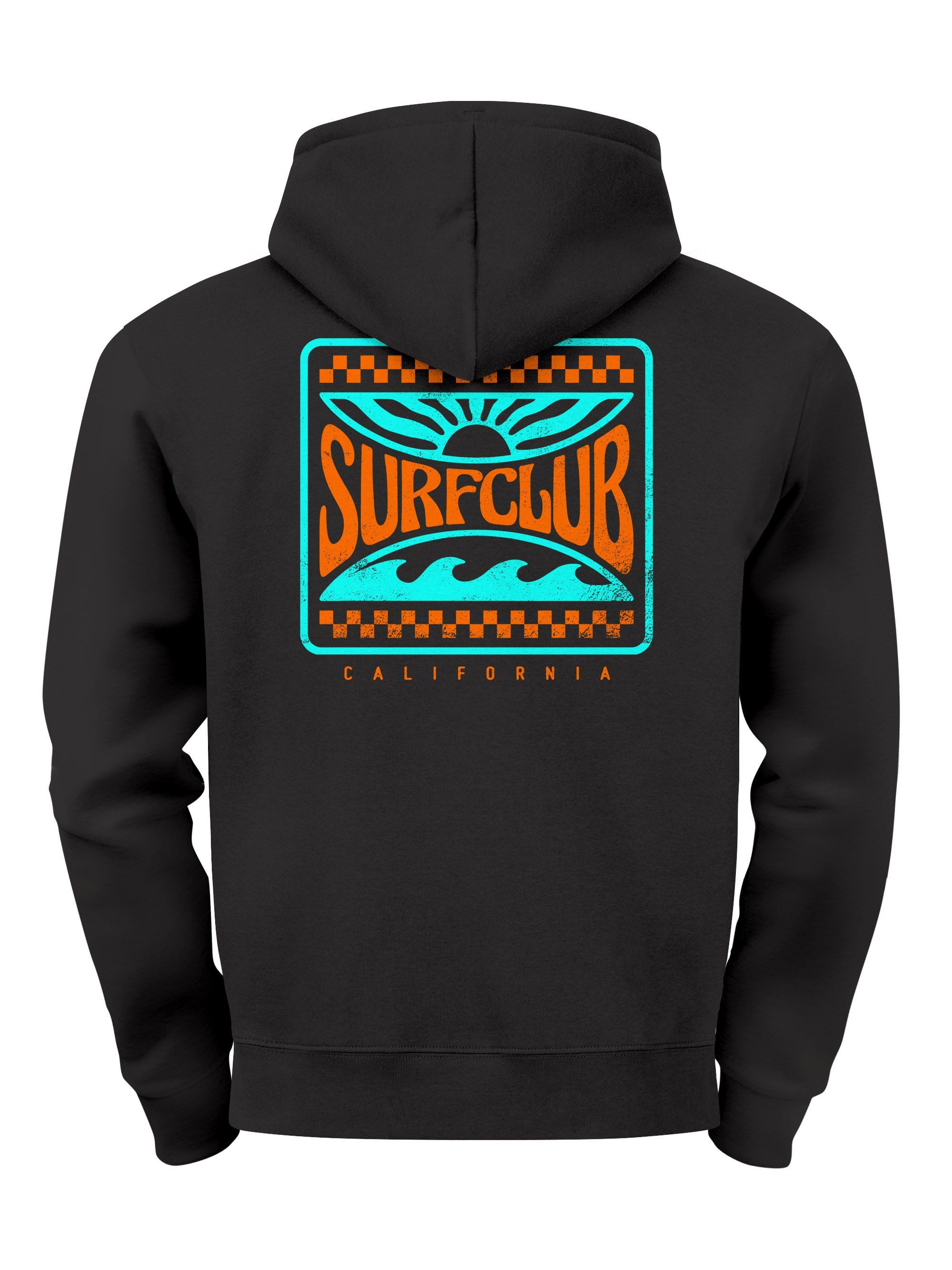 Hoodie Herren Hoodie Backprint Surfclub California, Surf Design