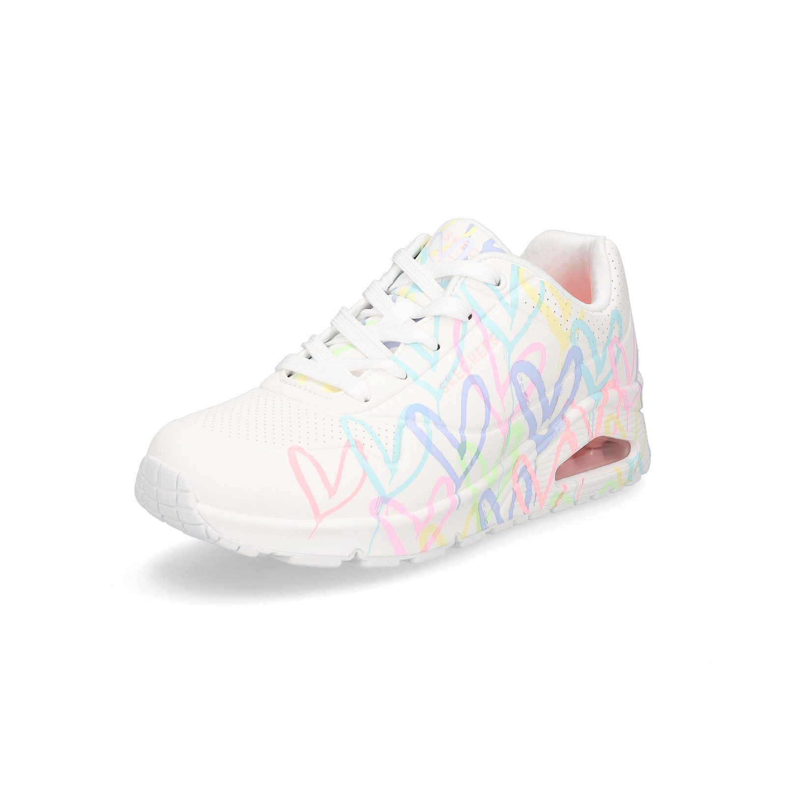 Skechers JGoldcrown Damen Sneaker UNO Spread The Love weiß pastell Sneaker