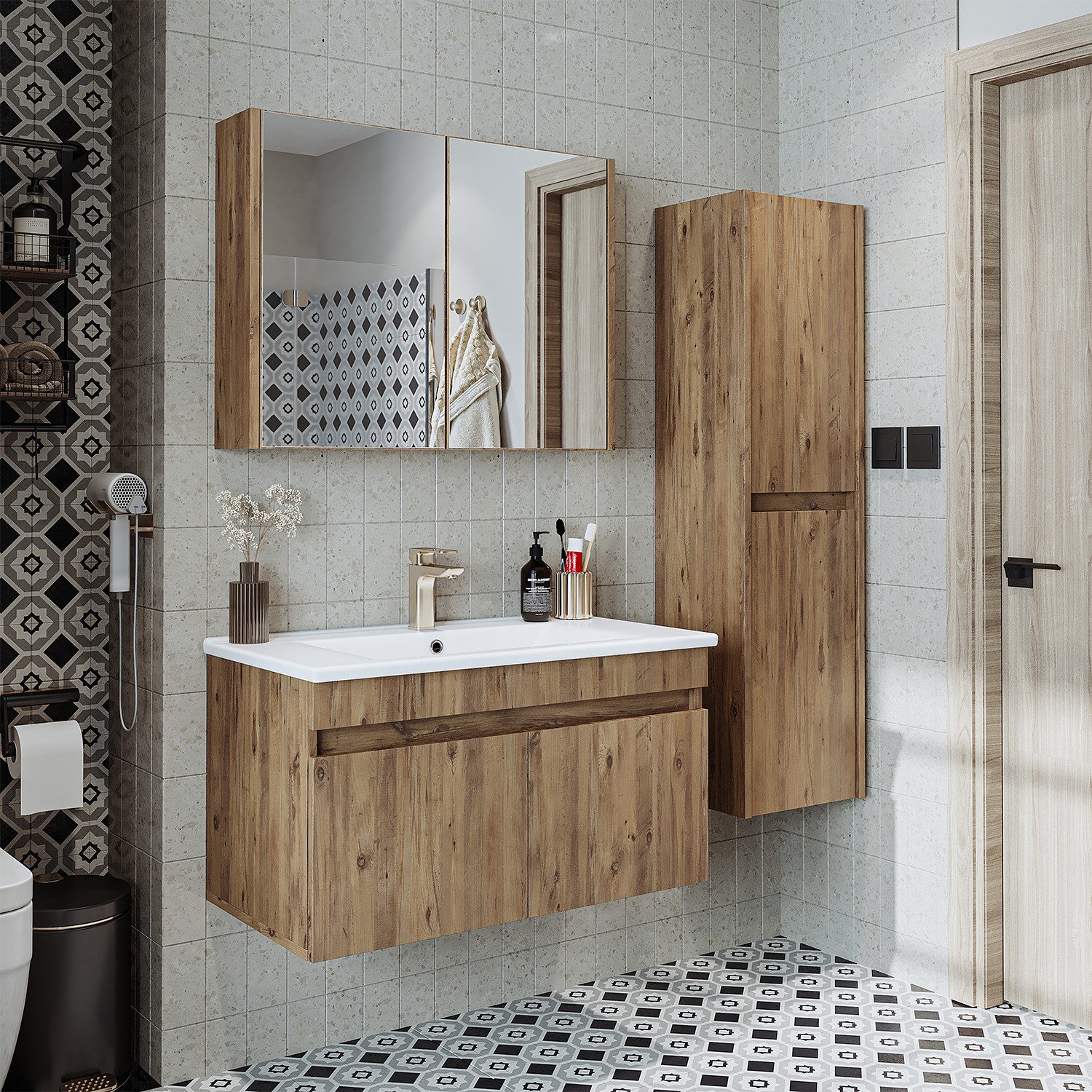 Roomart Badmöbel-Set Atria 85, (Bademöbel Set günstig online kaufen