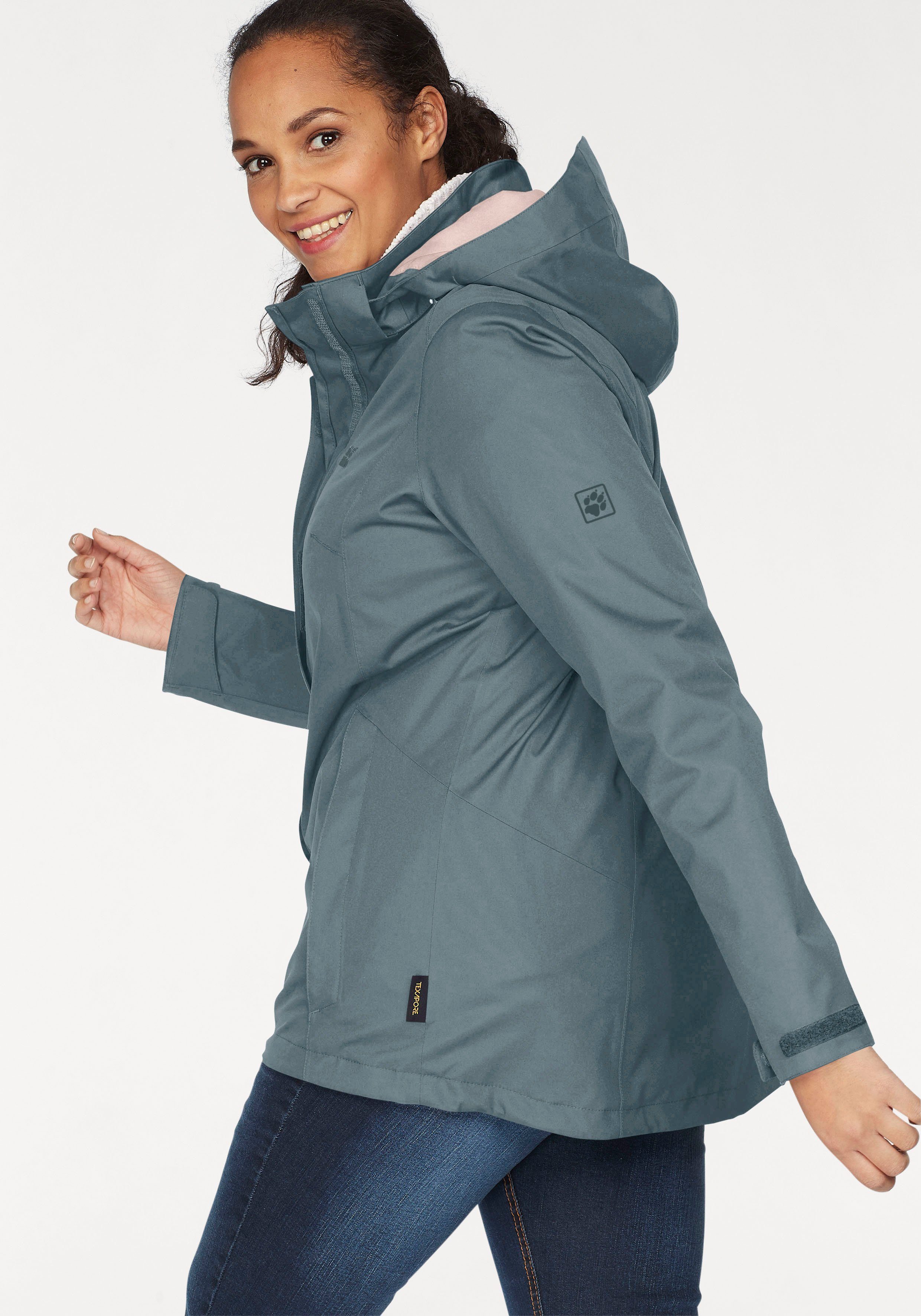 Jack Wolfskin TOCORA & Wasserabweisend graugrün & Winddicht Outdoorjacke Atmungsaktiv