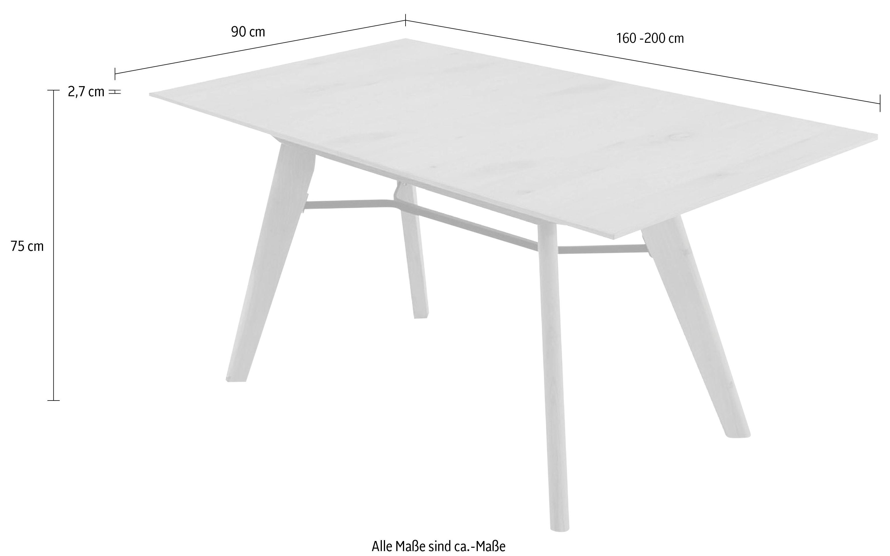 Wohnen Esstisch Komfort Giacomo K+W & Asteiche Synchronauszug auswählbar, furniert, in bianco 2 IV, Größen mit