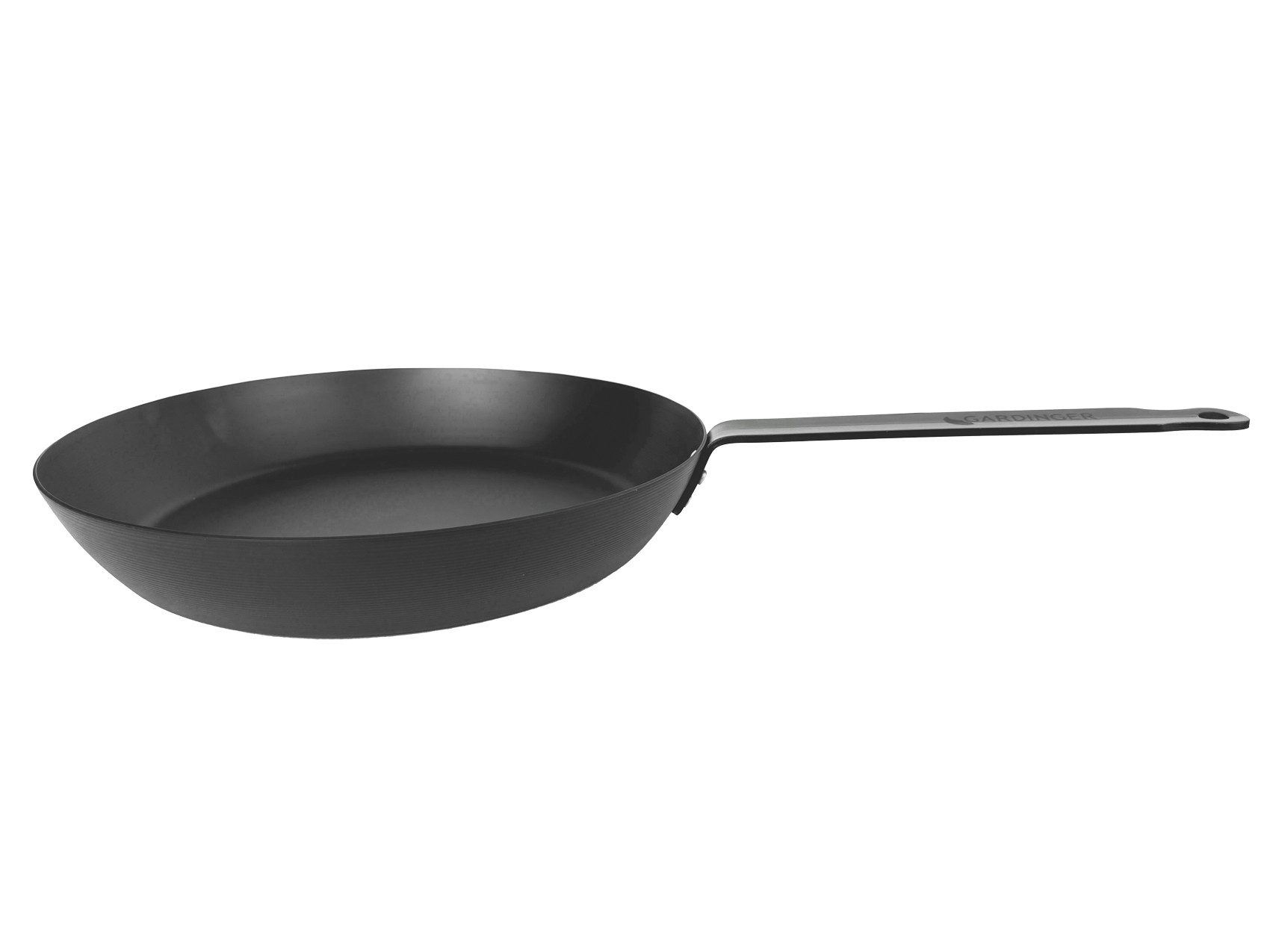 GARDINGER Bratpfanne aus Karbonstahl für Gasgrills Outdoorkocher (30 cm), Karbon-Stahl, 30 cm Durchmesser