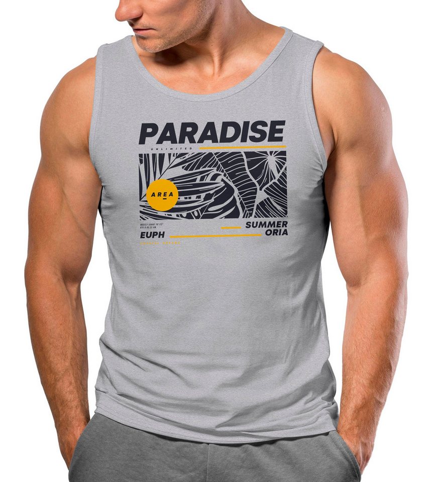 Neverless Tanktop Herren Tank-Top Paradise Unlimited Sommer Motiv Aufdruck Teachwear mit Print