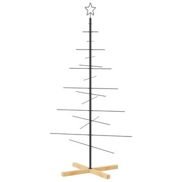 vidaXL Künstlicher Weihnachtsbaum Weihnachtsbaum Metall mit Holzständer Schwarz 150 cm