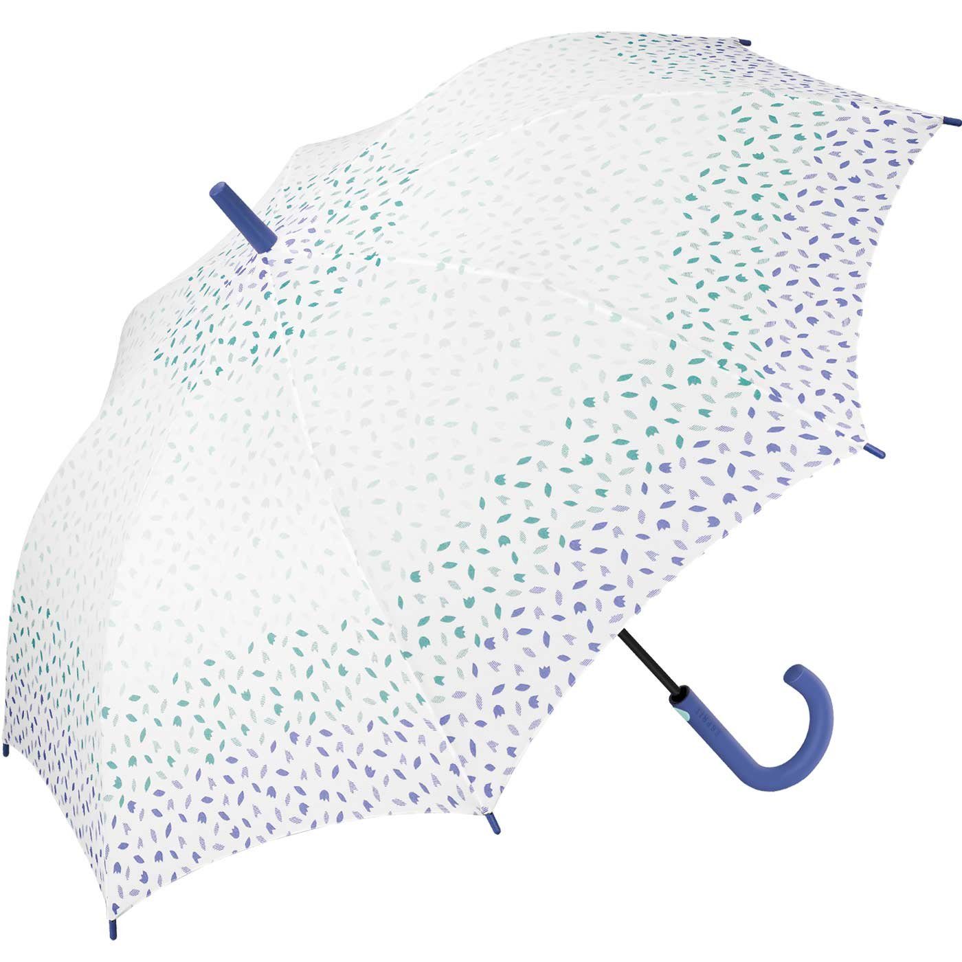Esprit - farblicher blau Damen für Regenschirm zarte Langregenschirm mit Blütenblätter Auf-Automatik, in großer Abstufung