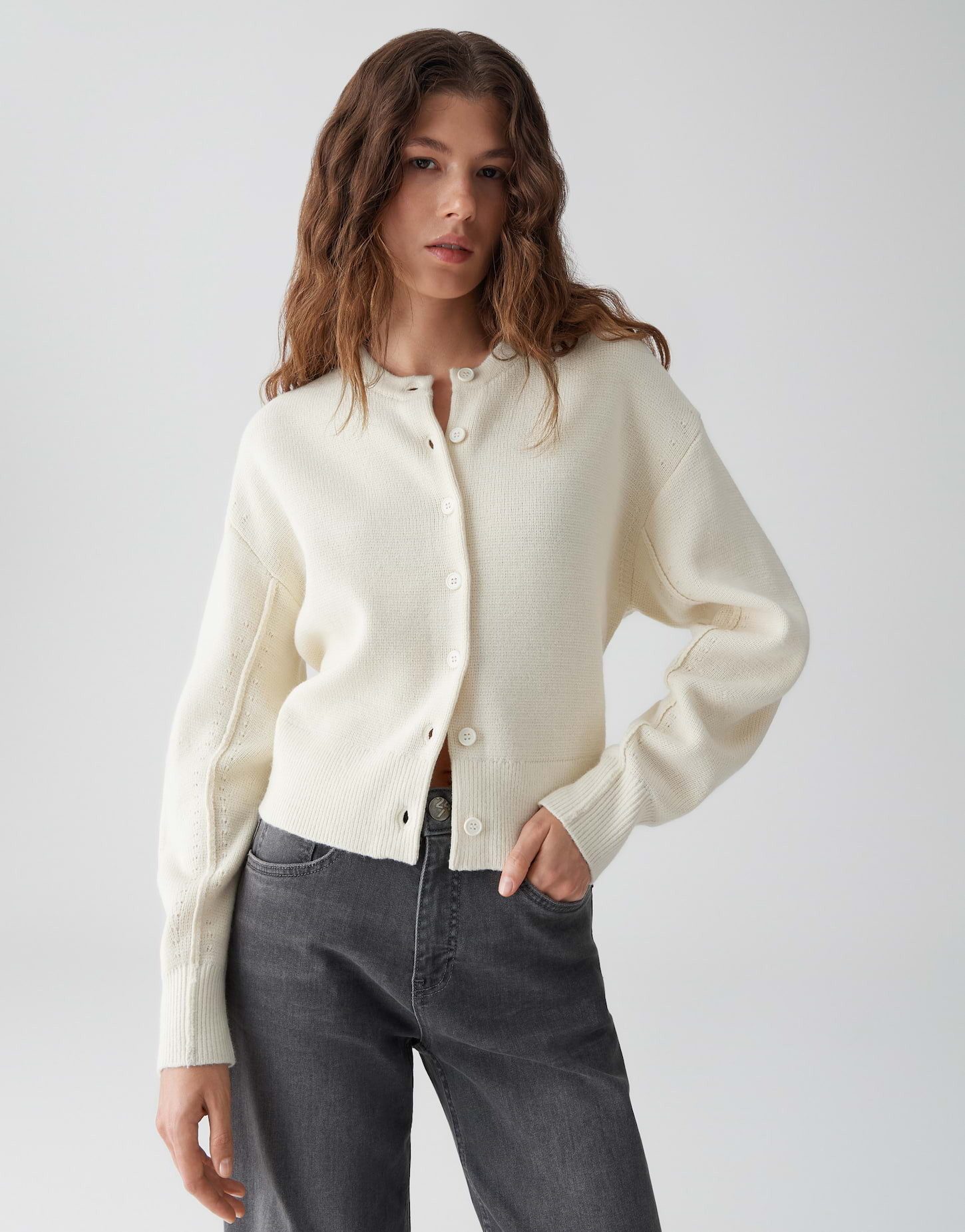 OPUS Strickjacke DAFILA in Milano-Strick überschnittene günstig online kaufen