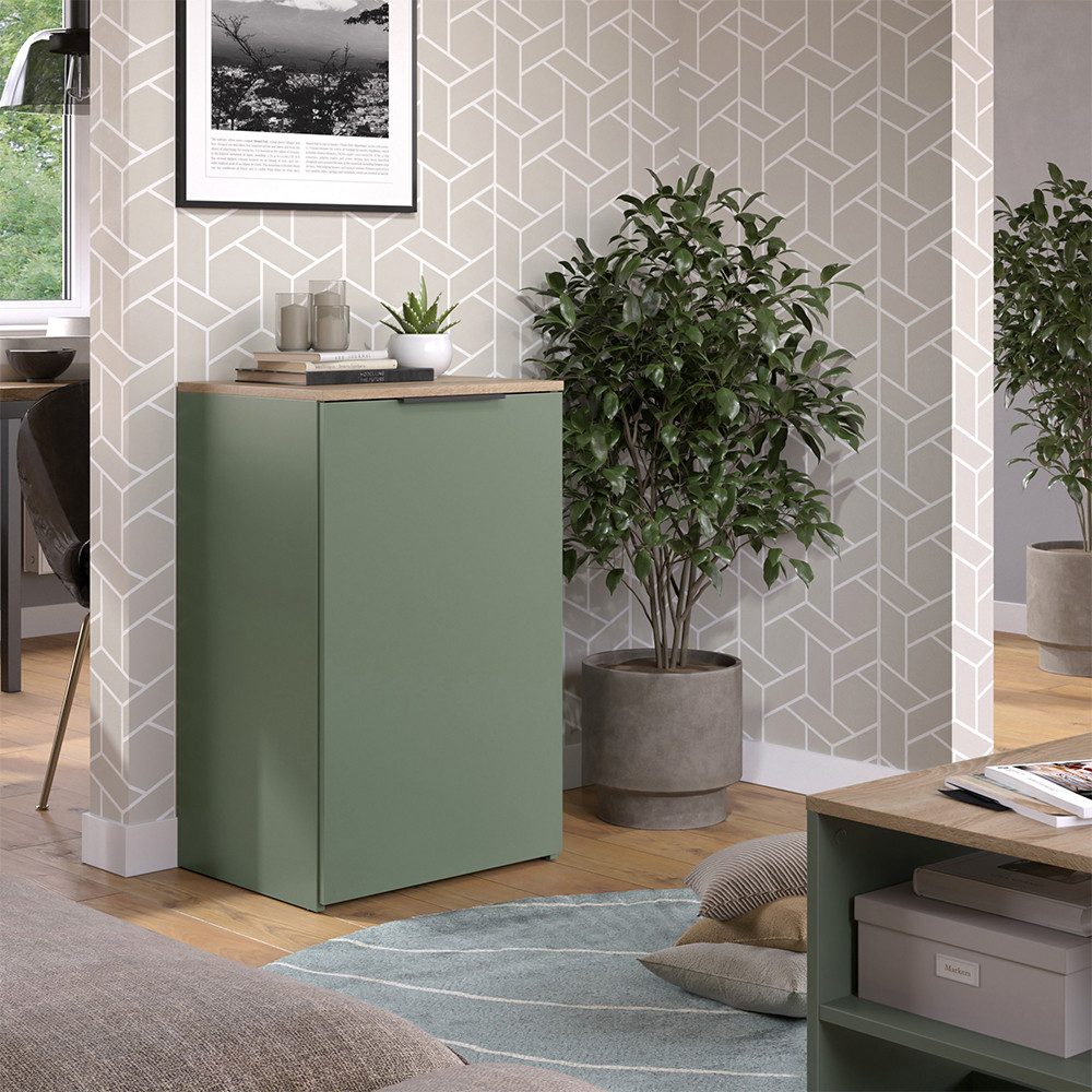 Vicco Kommode Wido, Grün/Sonoma, 50 x 80 cm mit Regal (1 St)