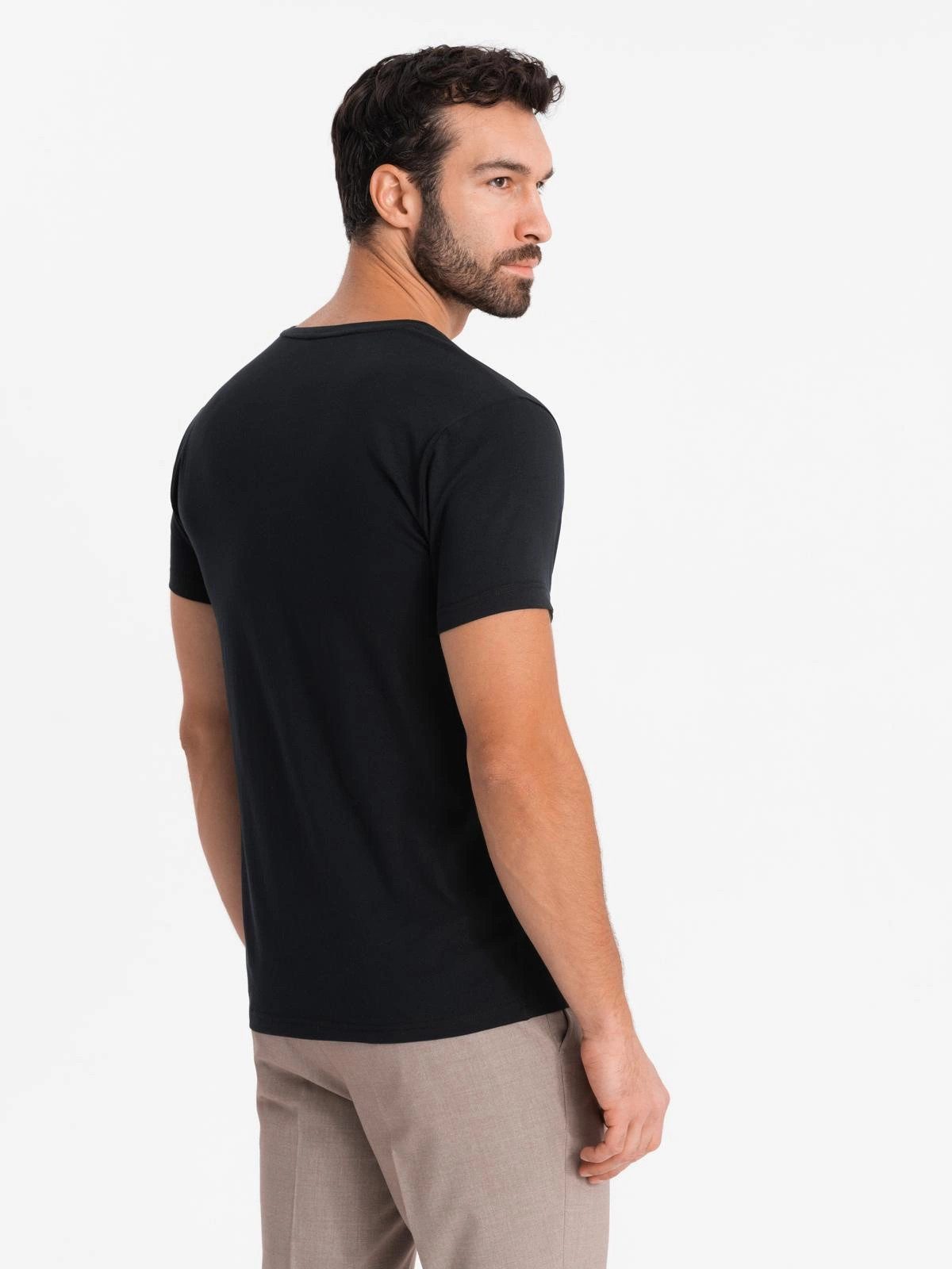 OMBRE T-Shirt T-Shirt mit V-Ausschnitt SLIM FIT