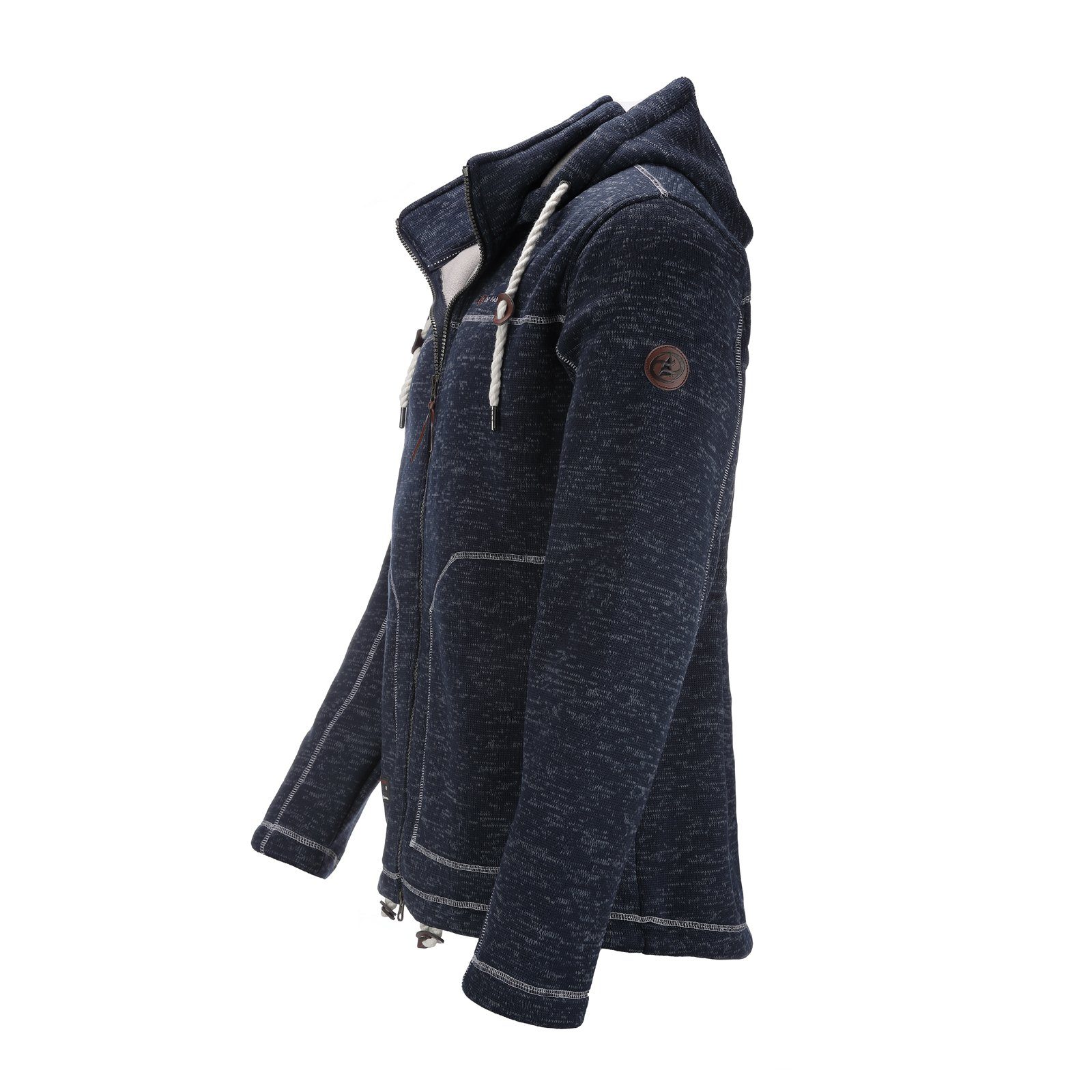 Dry Fashion Fleecejacke Pellworm Herren Jacke Strickjacke Sweatshirtjacke Pellworm mit Kapuze