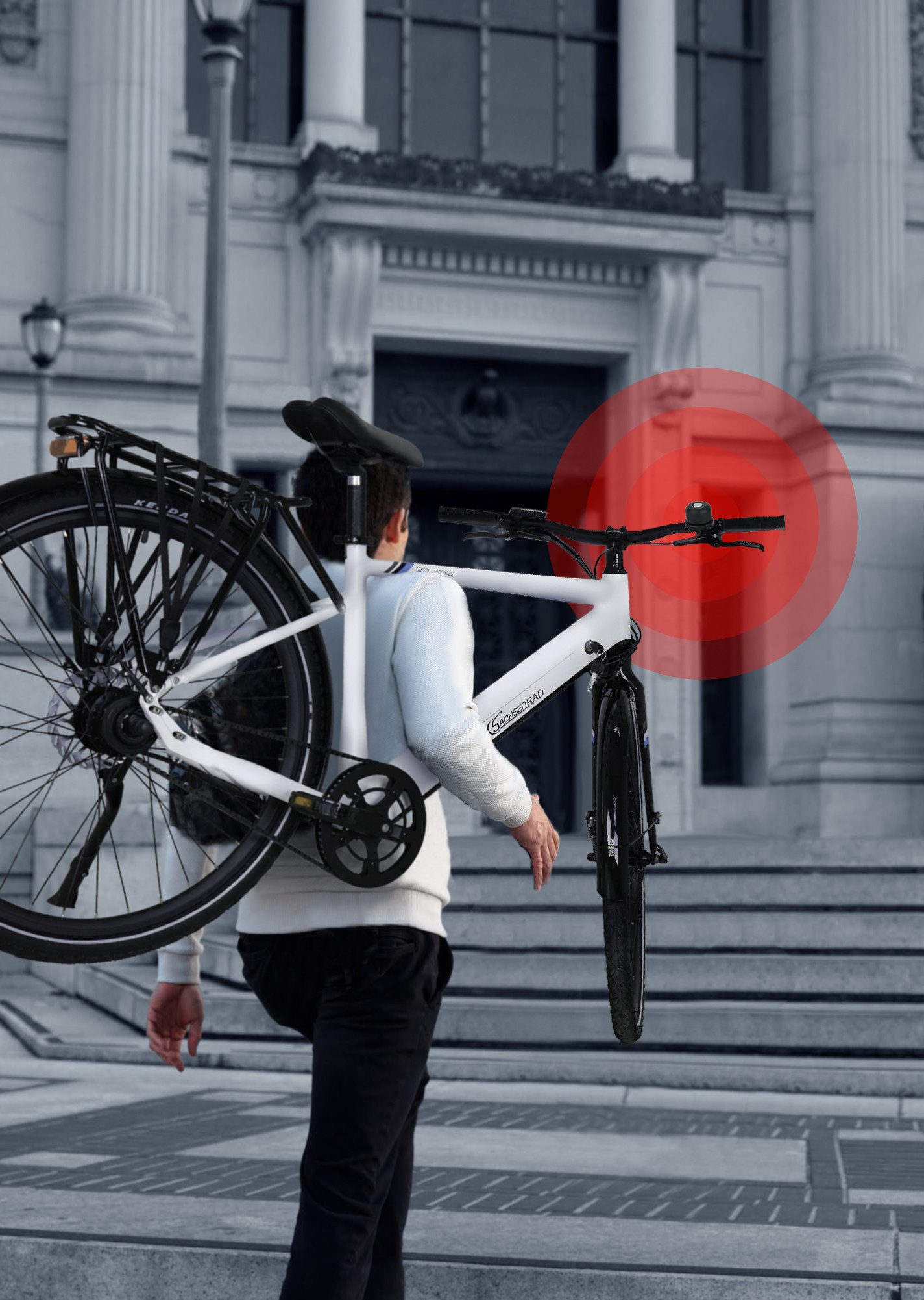 SachsenRAD Fahrradklingel Fahrradklingel iTagger, (1-tlg) Einfache Ortung, Datenverschlüsselung, Standortaufzeichnung