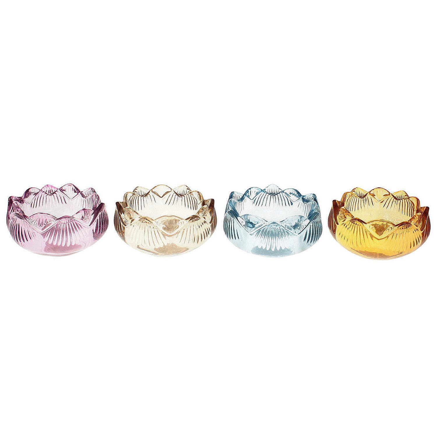 Macosa Home Teelichthalter Teelichthalter Tulpe 4er Set Glas bunt 7,8 cm Glaswindlicht modern (Glasteelichthalter, 4 St., Dekowindlicht Kerzenhalter Tulpenform), Frühlingsdekoration Dekoration Frühling