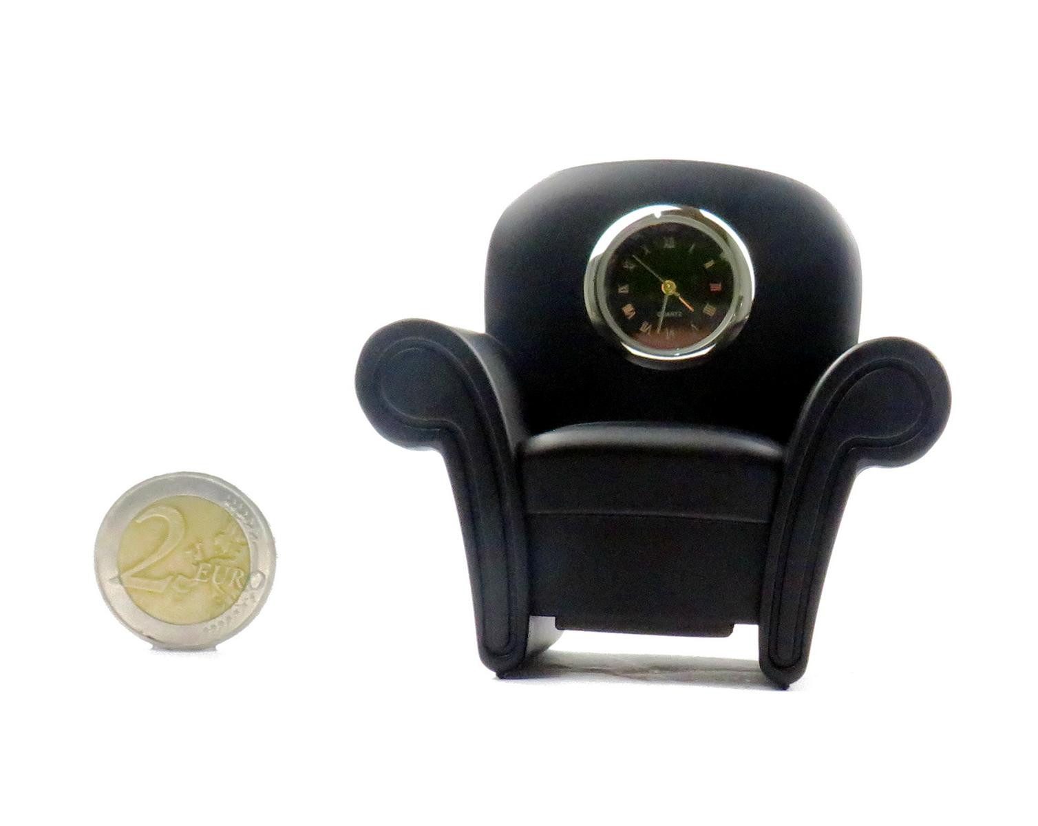 Siva Standuhr Siva Clock Sofa schwarz Metall Quarzuhr mit Ersatzbatterie