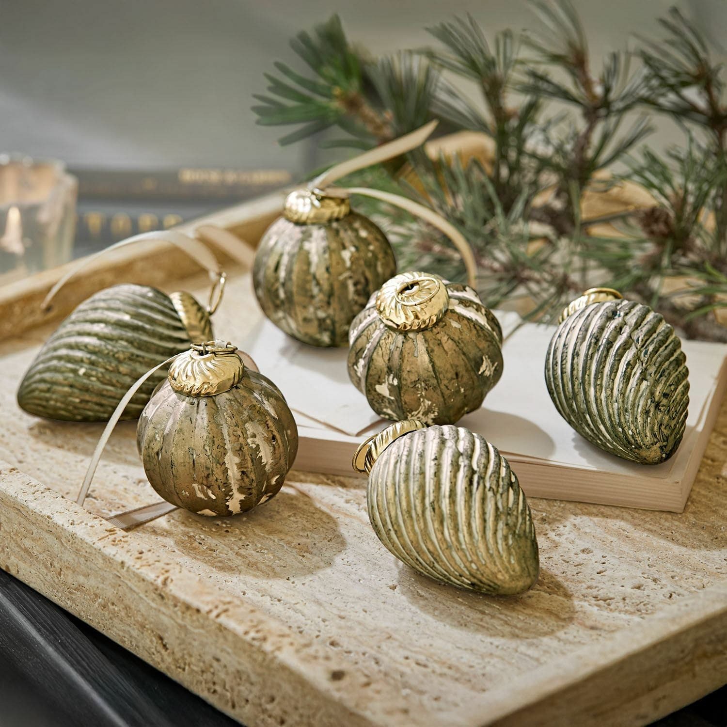 Mirabeau Christbaumschmuck Weihnachtsschmuck 6er Set Miras antiksilber, none