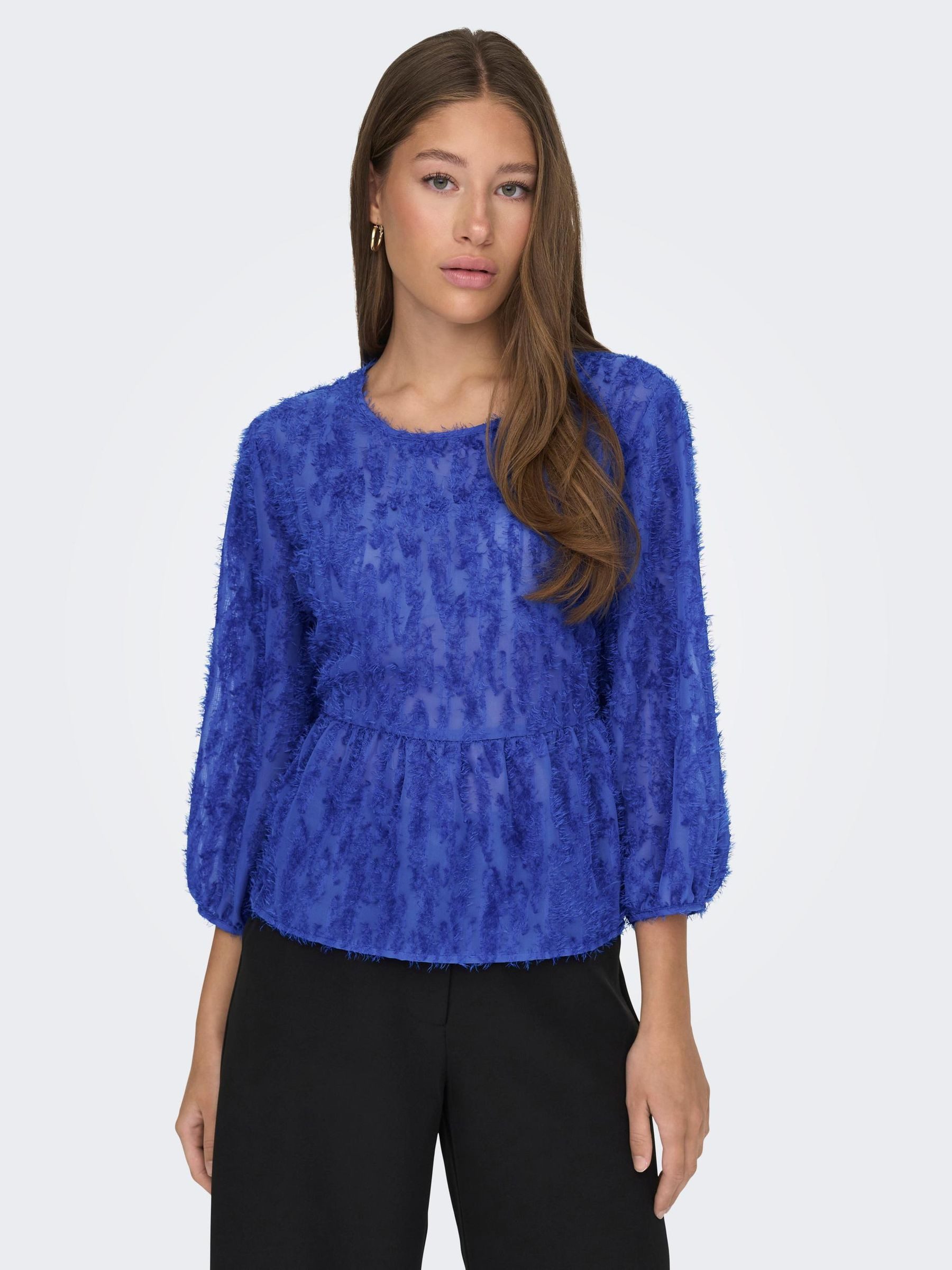JACQUELINE de YONG Blusenshirt Elegante 3/4 ASrm Mesh Blumen JDYKING JDYKING 3/4 TOP WVN