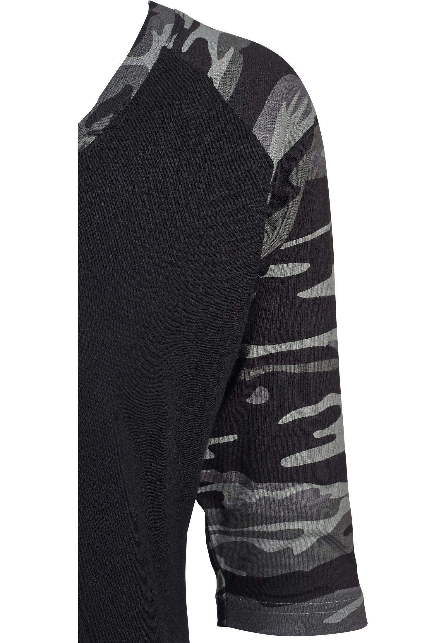 Raglan Contrast black/darkcamo (1-tlg) Tee 3/4 Kurzarmshirt Ladies URBAN Damen CLASSICS