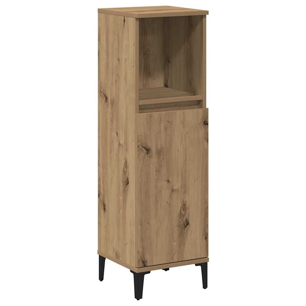 vidaXL Badezimmerspiegelschrank Badschrank Artisan-Eiche 30x30x100 cm Holzwerkstoff (1-St)