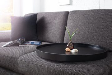riess-ambiente Couchtisch MODULAR 60cm schwarz / kupfer, Wohnzimmer · Holzwerkstoff · Metall · rund · inkl. Tablett · Modern