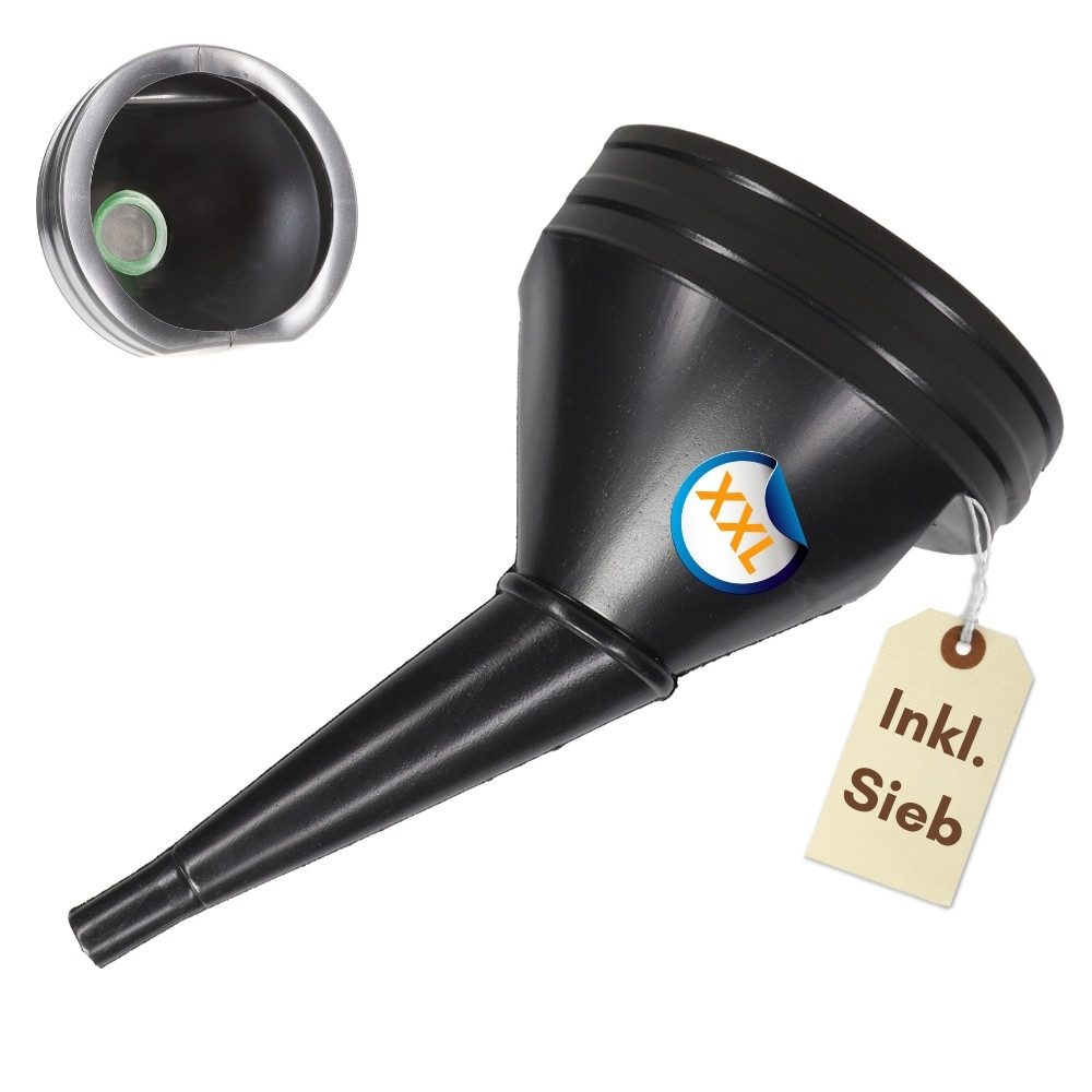 GarPet Öltrichter Abgewinkelter Trichter Benzin mit Sieb Auto Groß AdBlue Einfüllhilfe