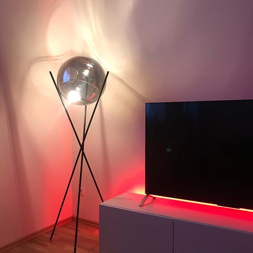 Glas-Stehlampe Stehlampe 40cm s.luce Schwarz/Klar Sphere