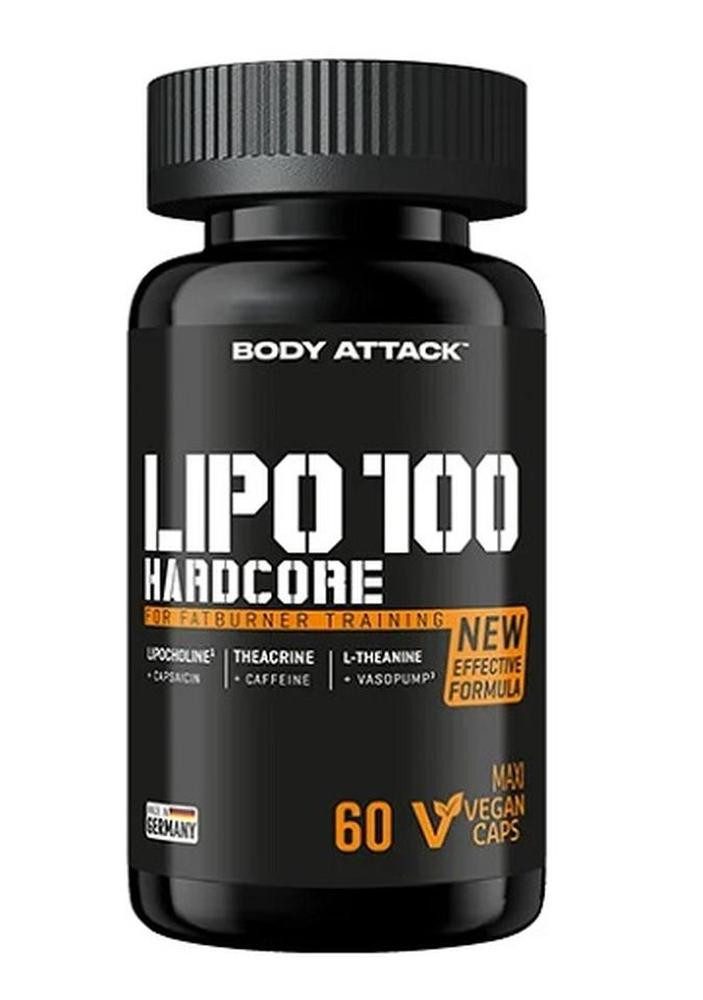 Body Attack Body Attack LIPO 100-HARDCORE - 60 Caps Kapseln, 60 St.