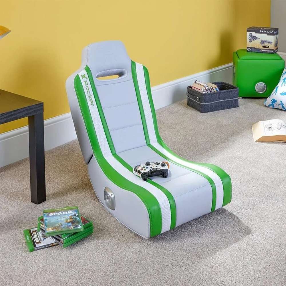 X Rocker Gaming-Stuhl X Rocker Shadow 2.0 Konsolen-Gamingstuhl Gepolsterter Sitz Grün, Weiß