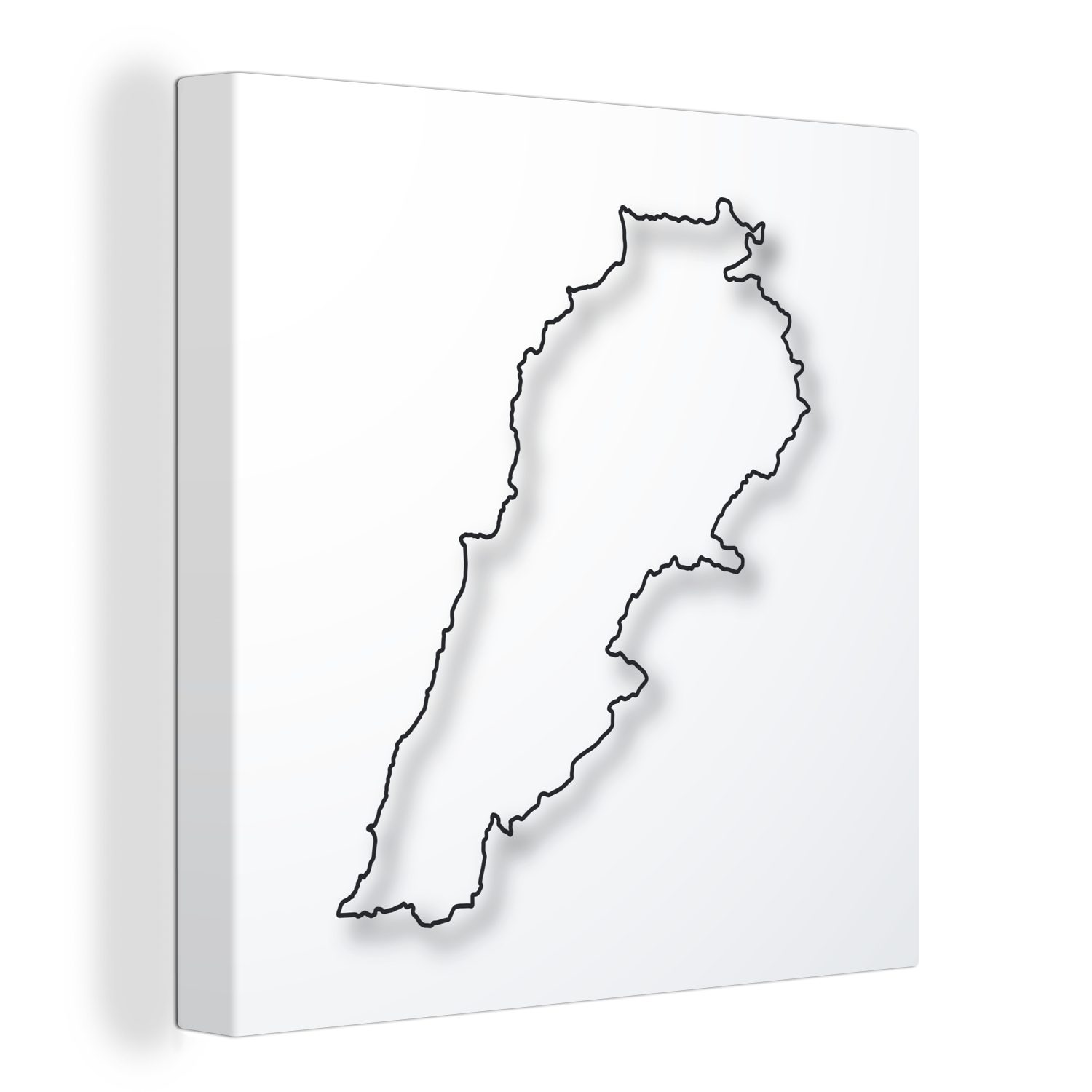 OneMillionCanvasses® Leinwandbild Illustration der Schlafzimmer Bilder Libanon St), Karte für Leinwand des (1 Linie, Wohnzimmer mit schwarzer
