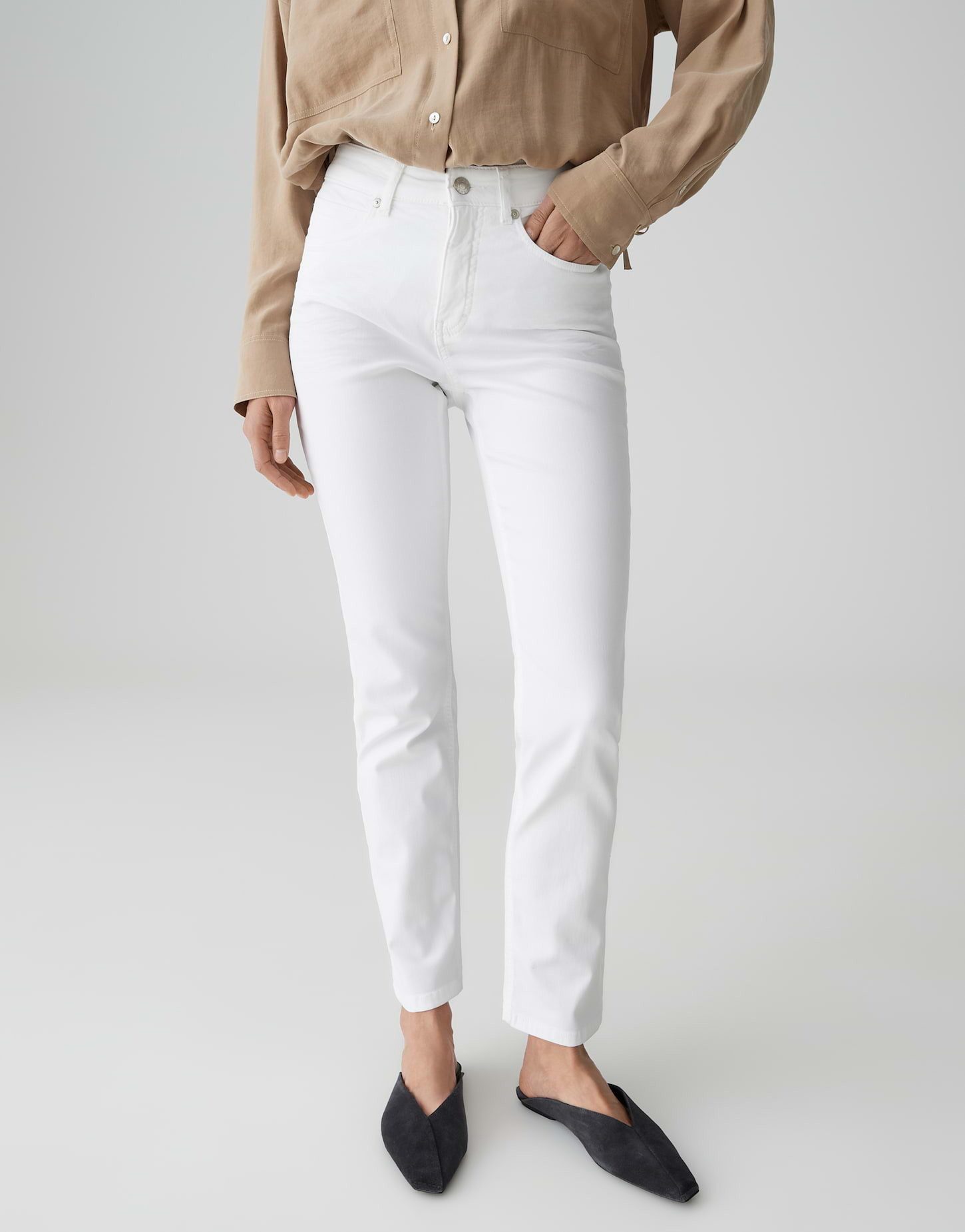 OPUS PANTS Slim-fit-Jeans MELLY BASE Slim Jeans mit Powerstretch Mid Rise Elastischer Komfort für den Alltag