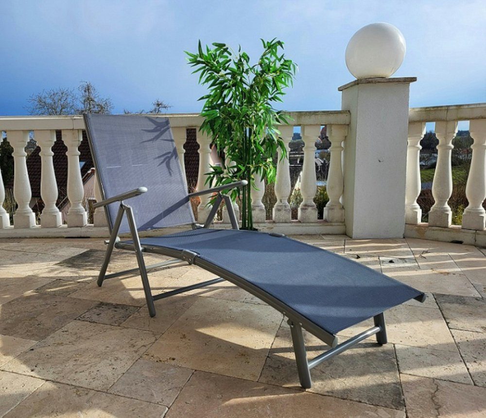BruKa Gartenliege Sonnenliege RIO Grau Gartenliege günstig online kaufen
