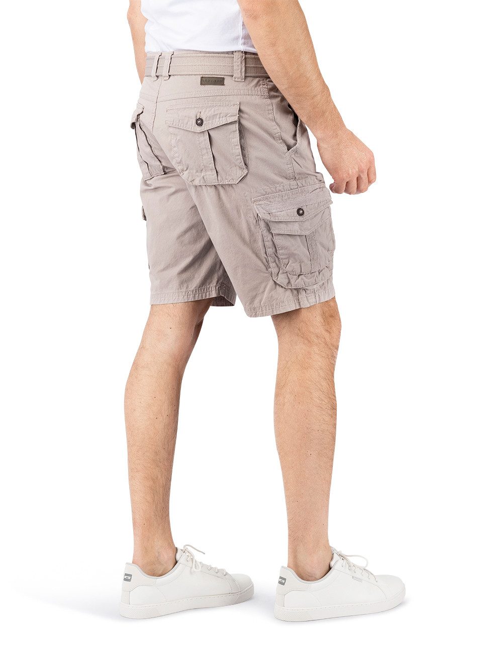 DENIMFY Cargoshorts Herren Shorts DFUlli Regular Fit Bermudashorts aus 100% Baumwolle mit Gürtel