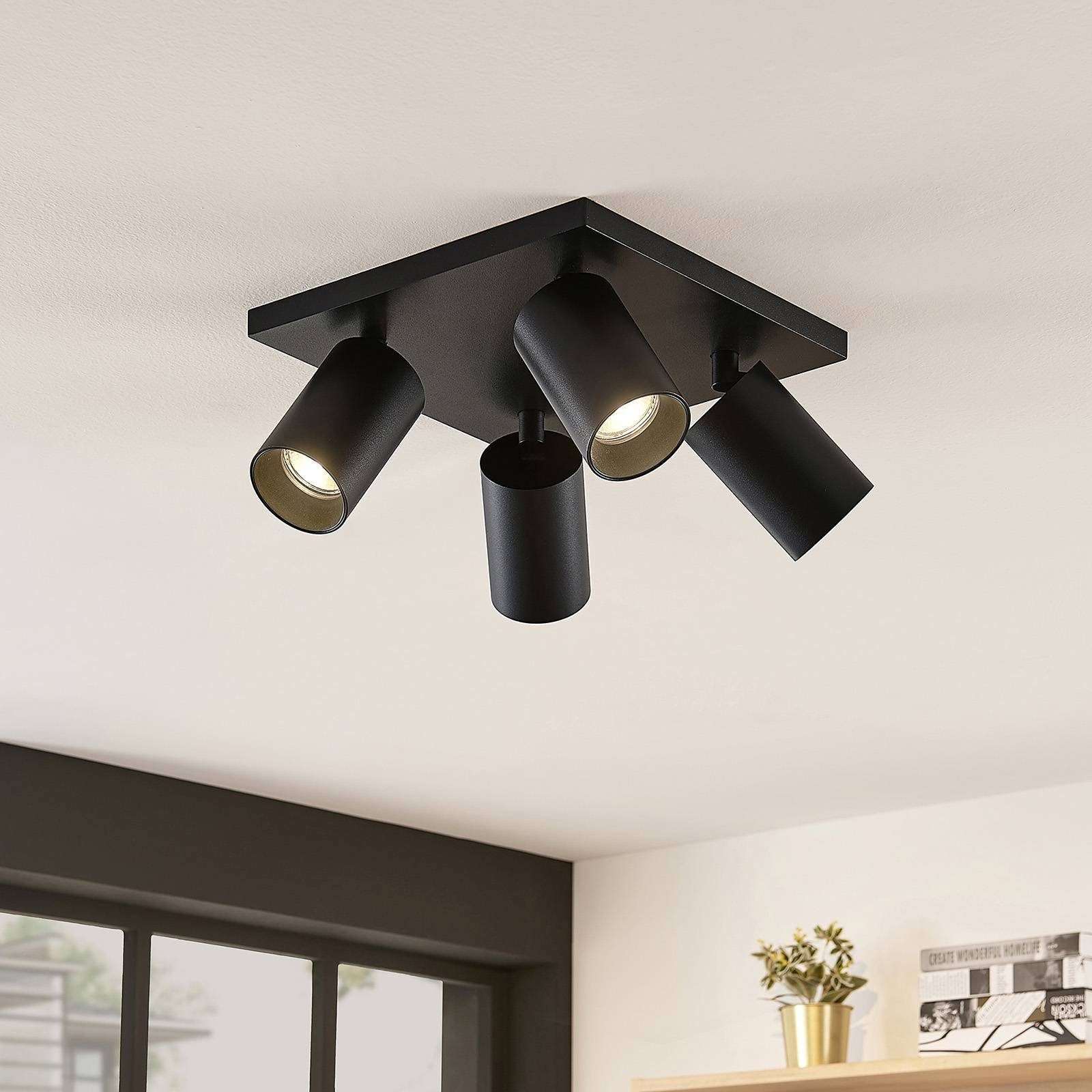Arcchio Deckenstrahler Brinja, Metall, Schwarz IP20, 4 x 8 W LED
