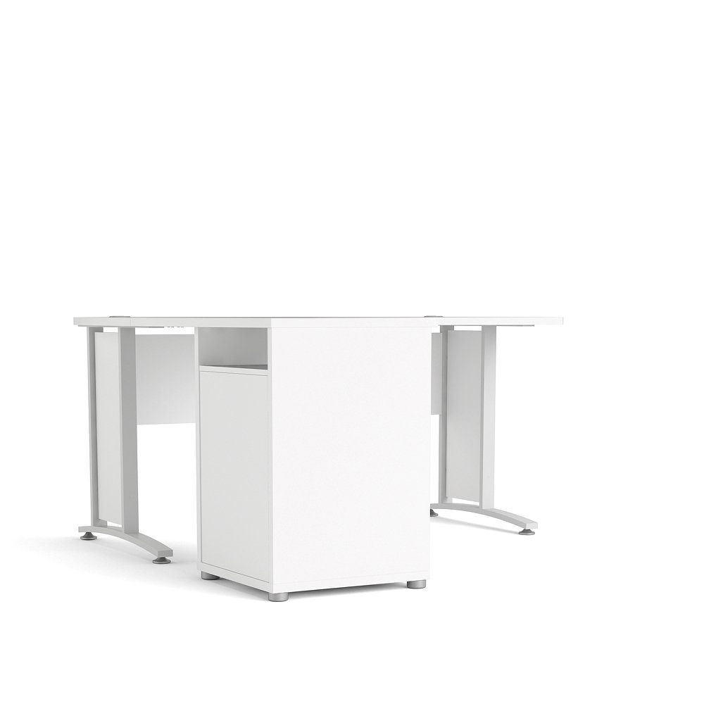 Prisme Schublad Schreibtisch mit Ablage und Weiß 1 Eckschreibtisch 3 ebuy24