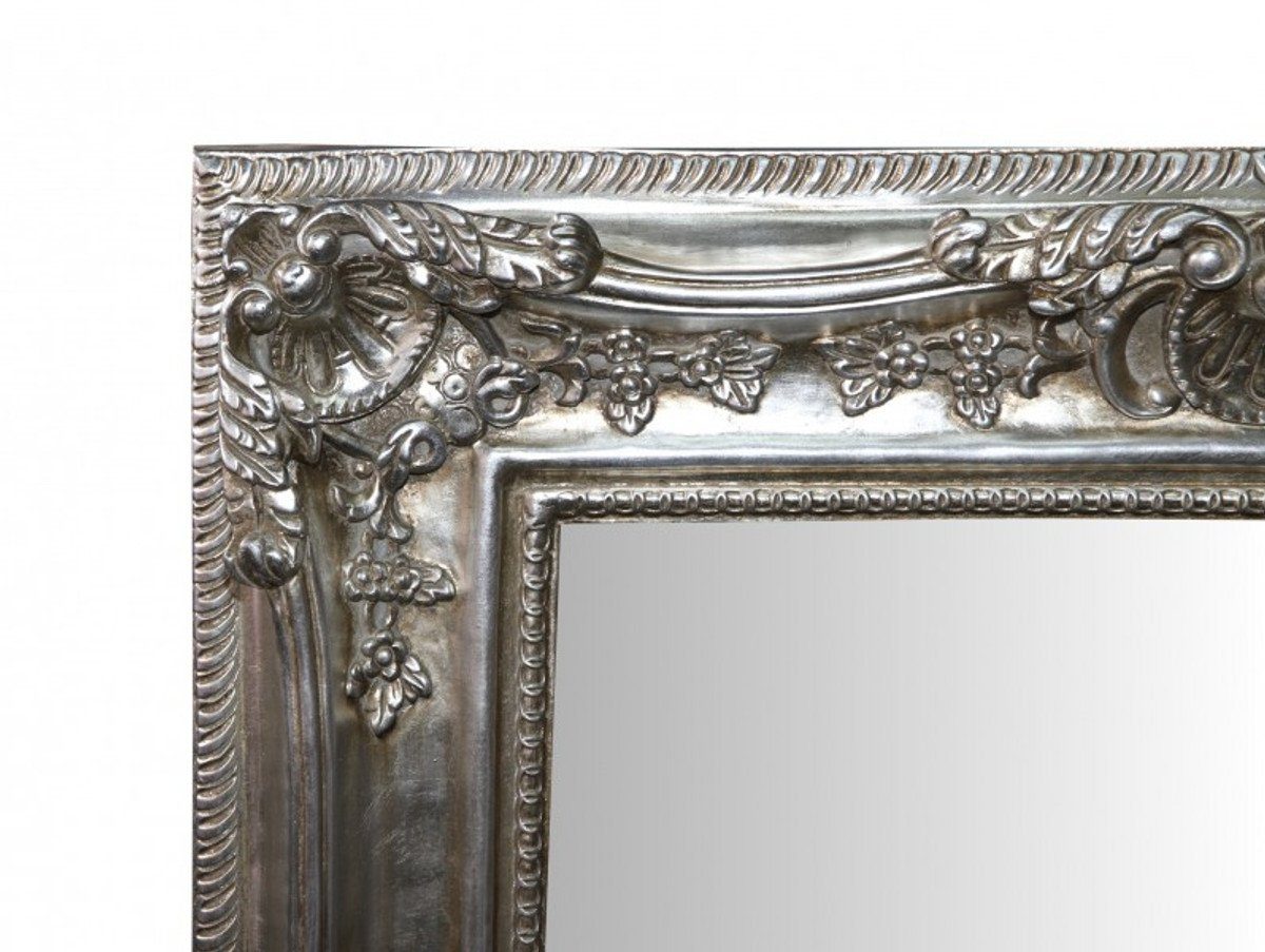 Casa Padrino Barockspiegel Barock Wandspiegel cm, - Edel Silber 90 cm Prunkvoll 121 Antik-Look & Höhe Breite